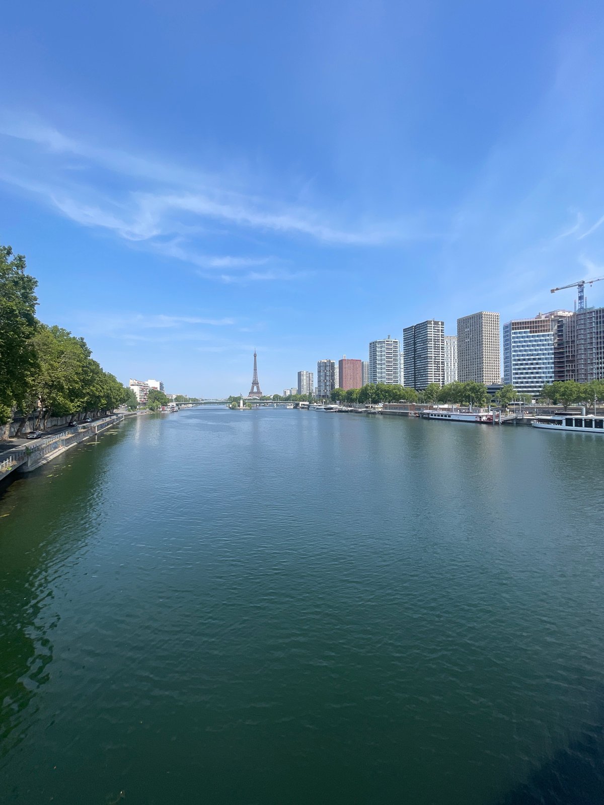 Seine views on Bastille Day, Eiffel Tower in the background
