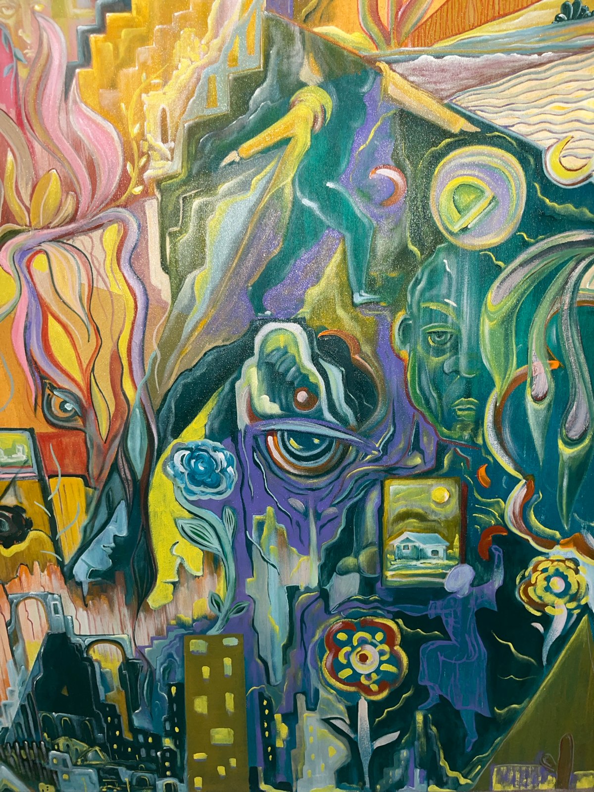 Artist's studio interior documented in Krasnoyarsk, Russia