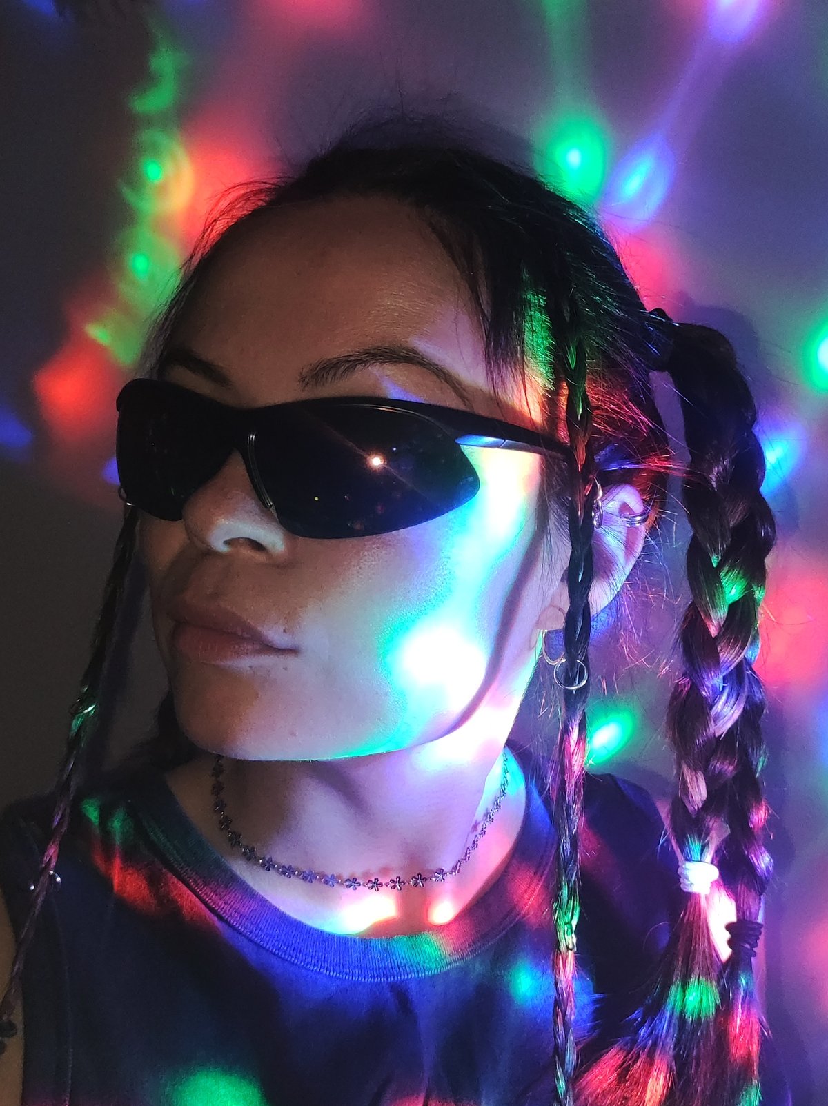 Portrait session with colorful lighting captured in Foki, Russia