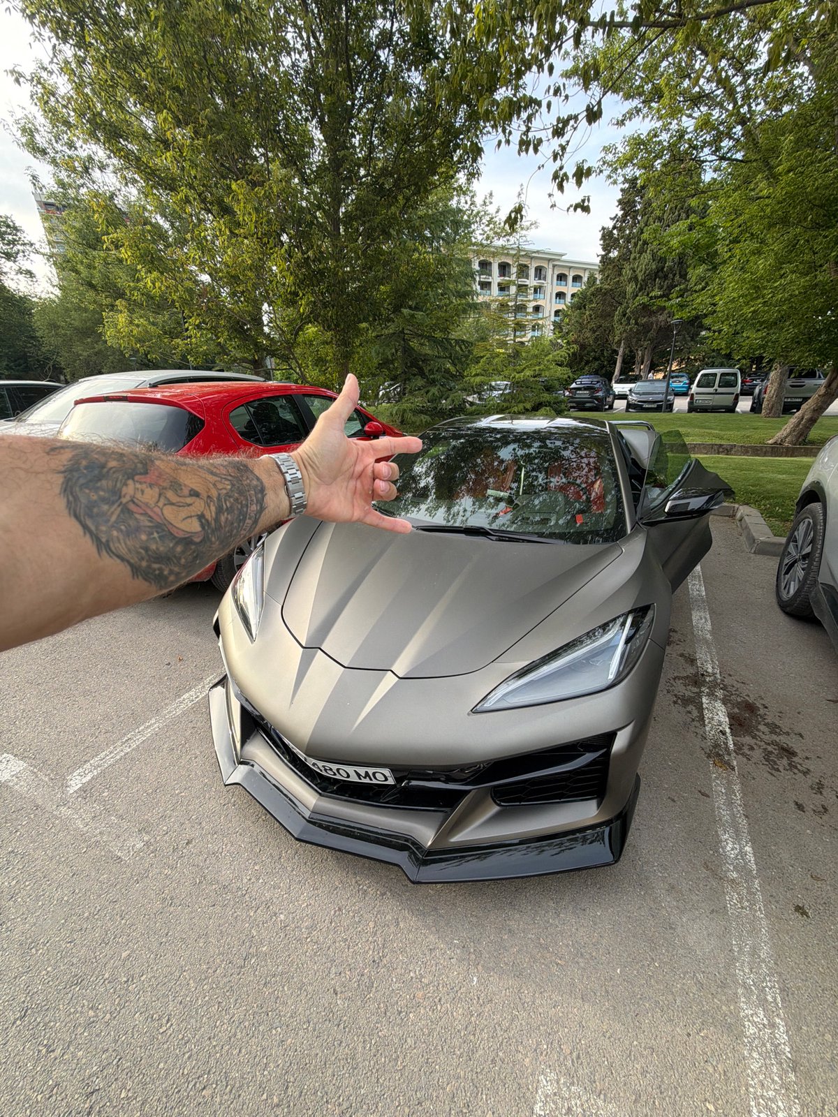 Beach day in Varna with a Corvette and Black Sea views