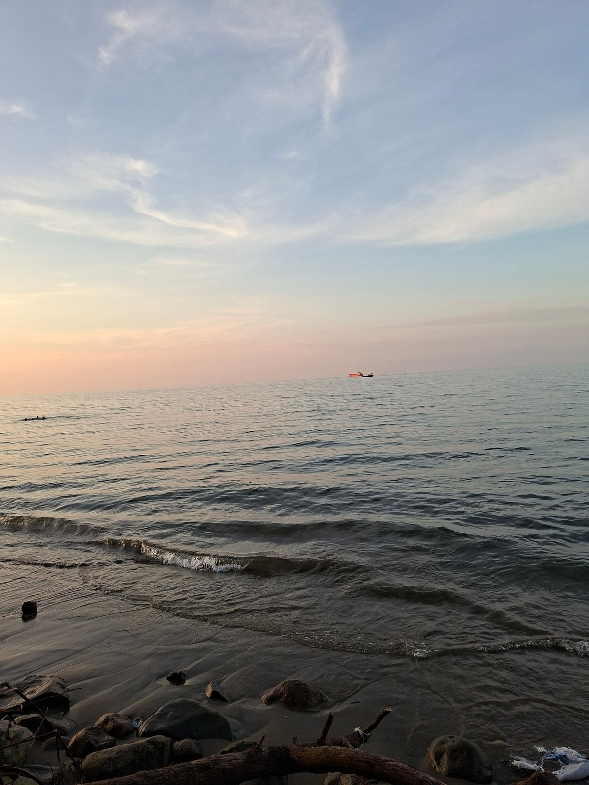 Peaceful sunset captured along Lhokseumawe coast, Indonesia