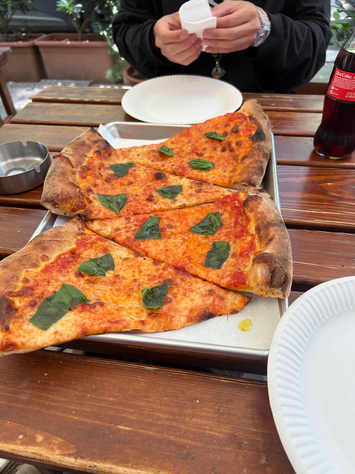 Pizza margherita lunch served in Milan