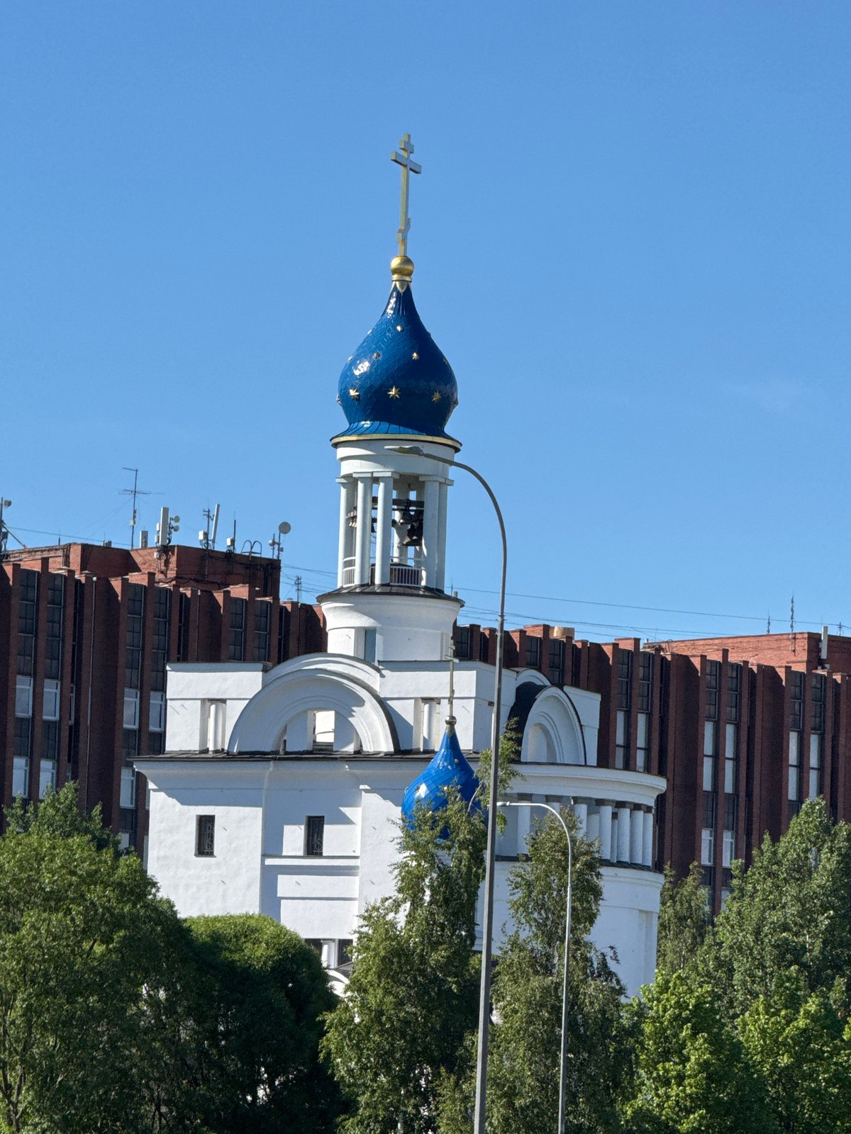 Tourist documents Orthodox church visit in Yukki, Russia