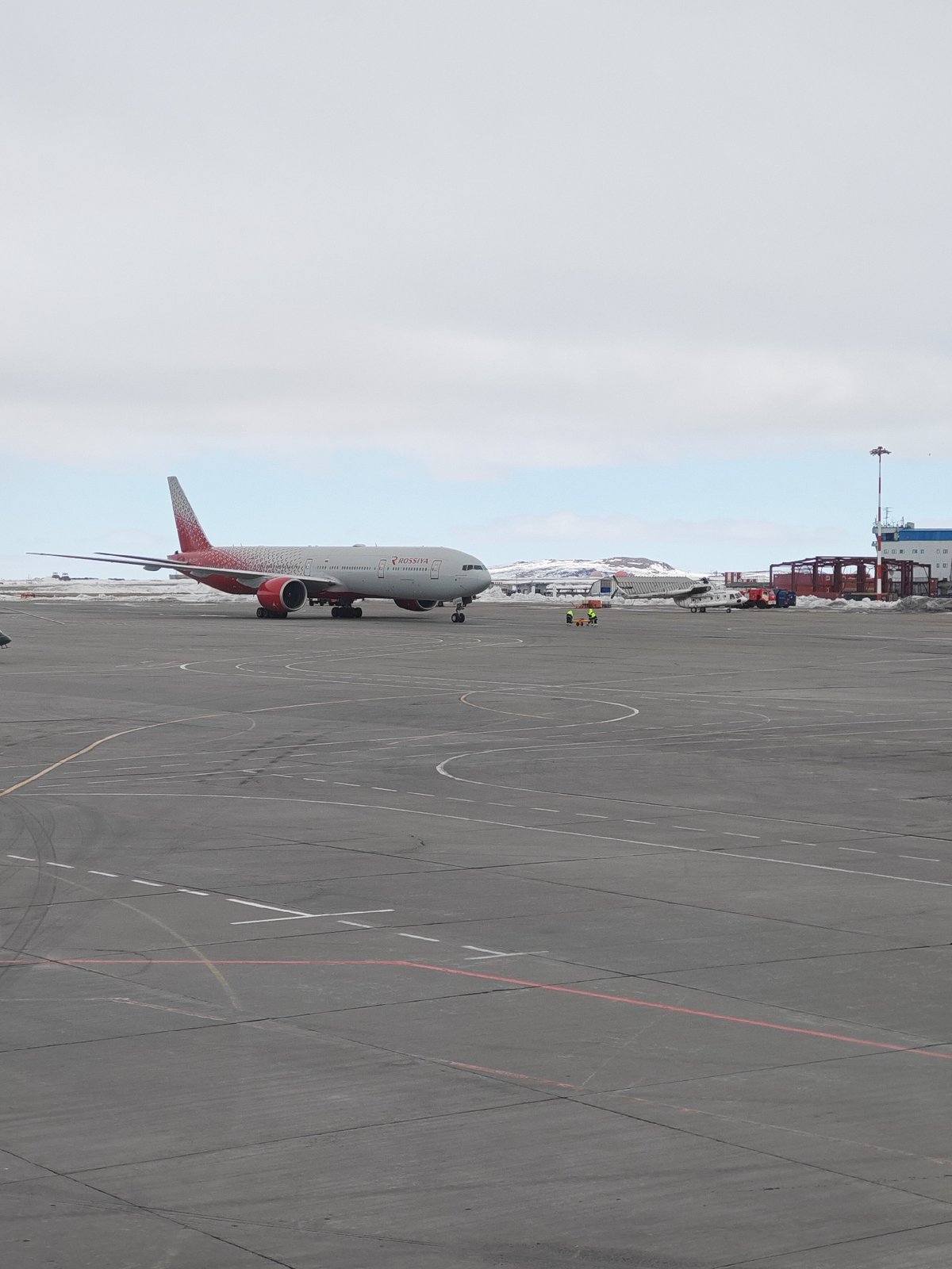 Rossiya Airlines Boeing 777 spotted at Ugolnye Kopi airport