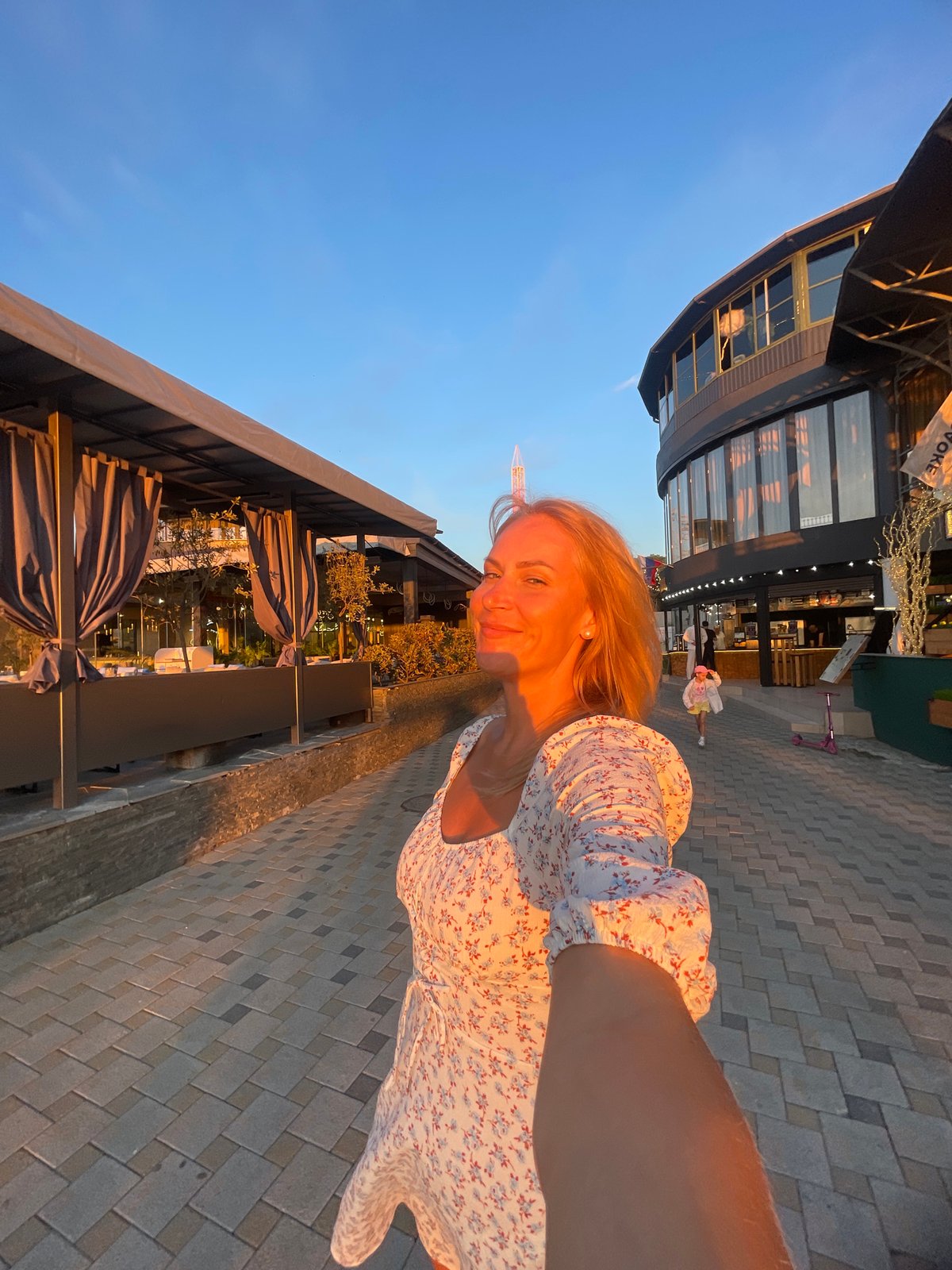 Anapa waterfront at golden hour, promenade and harbor views