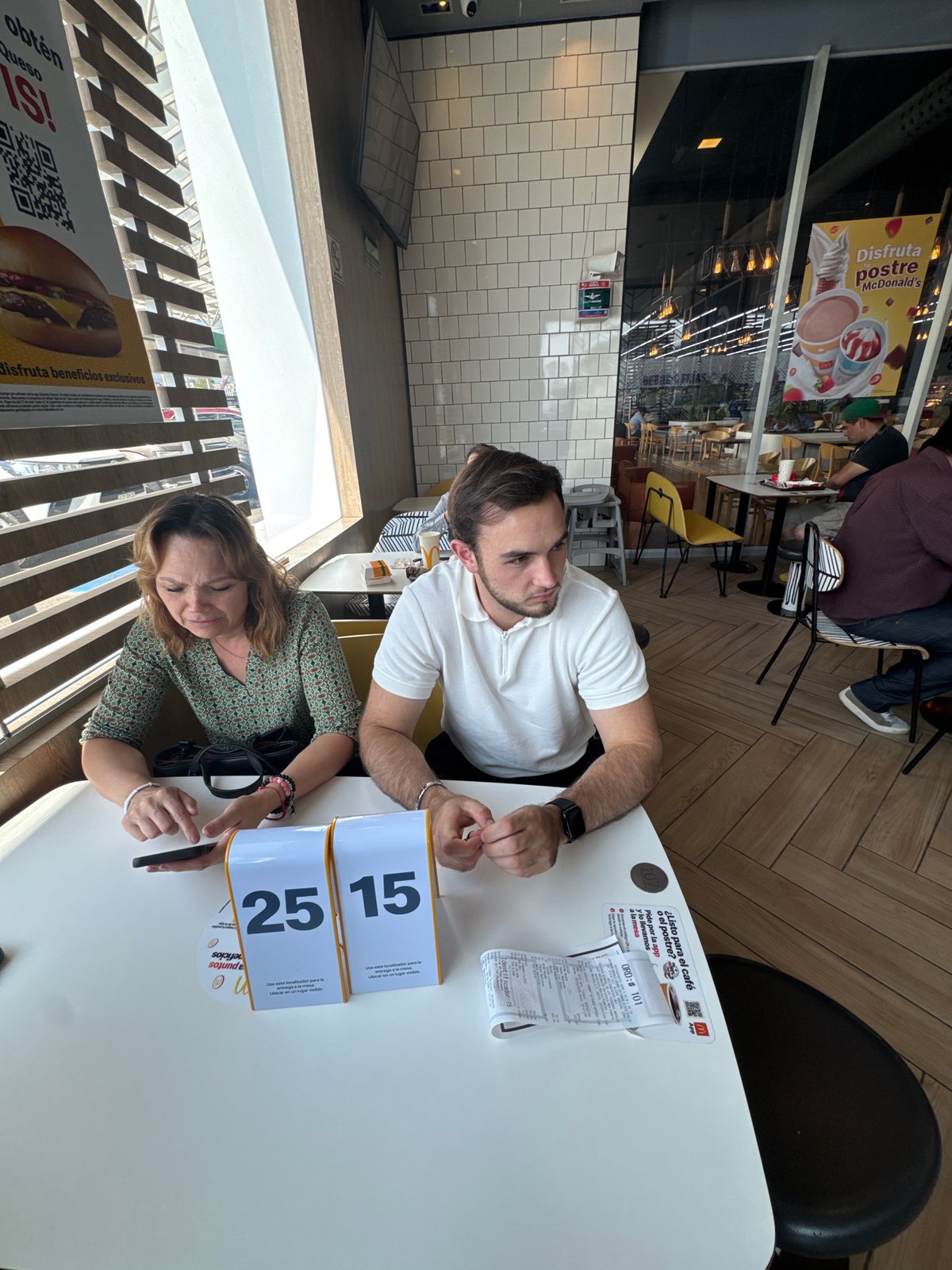Couple dines at McDonald's in San Buenaventura, Mexico