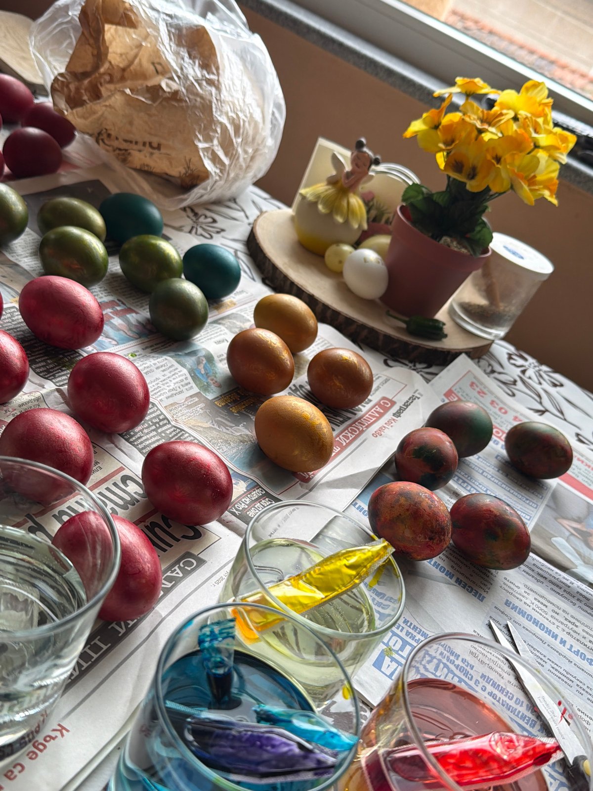 Easter egg dyeing observed in Buhovo, Bulgaria