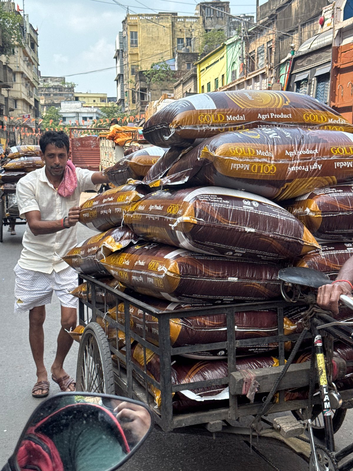 Daily street commerce and workers documented in Kolkata
