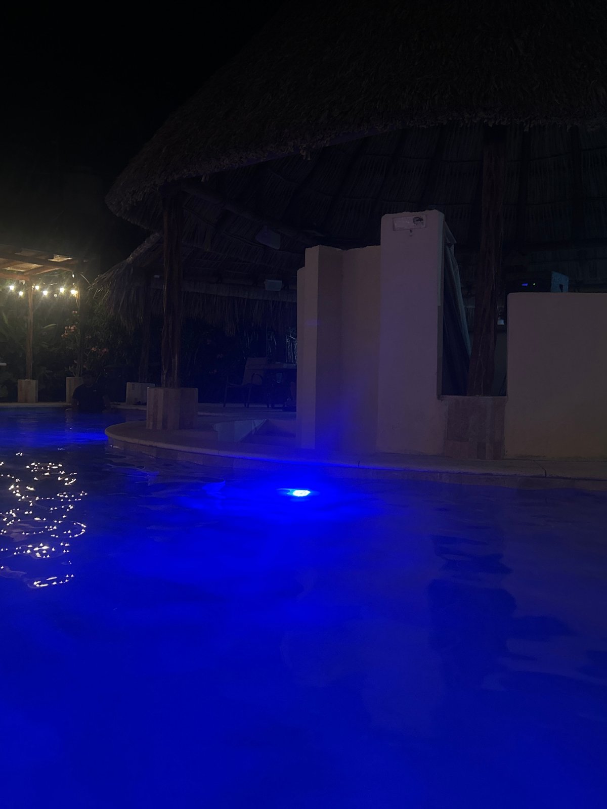 Nighttime pool scene documented in Acapulco de Juárez