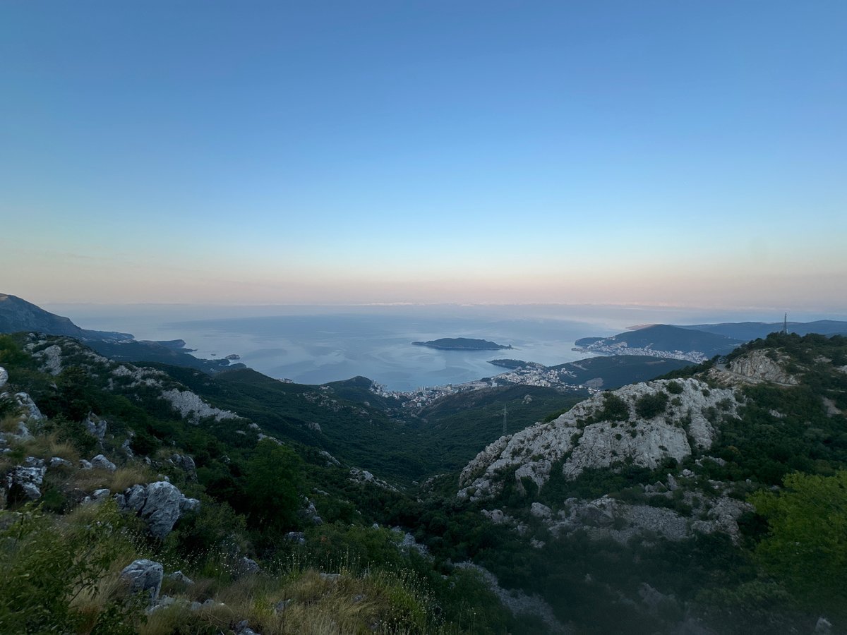 Drone and coastal views from a ruined hilltop above Brajici, Montenegro
