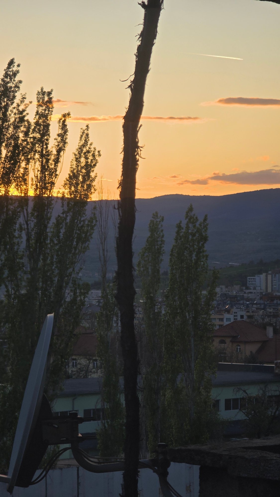 Evening sunset and domestic moments documented in Blagoevgrad, Bulgaria