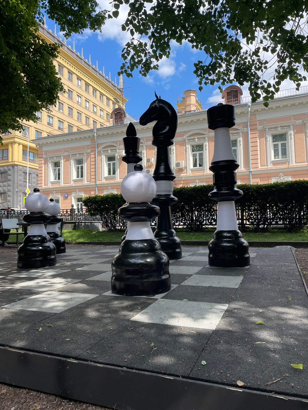 Moscow park's giant chess pavilion captured by witness