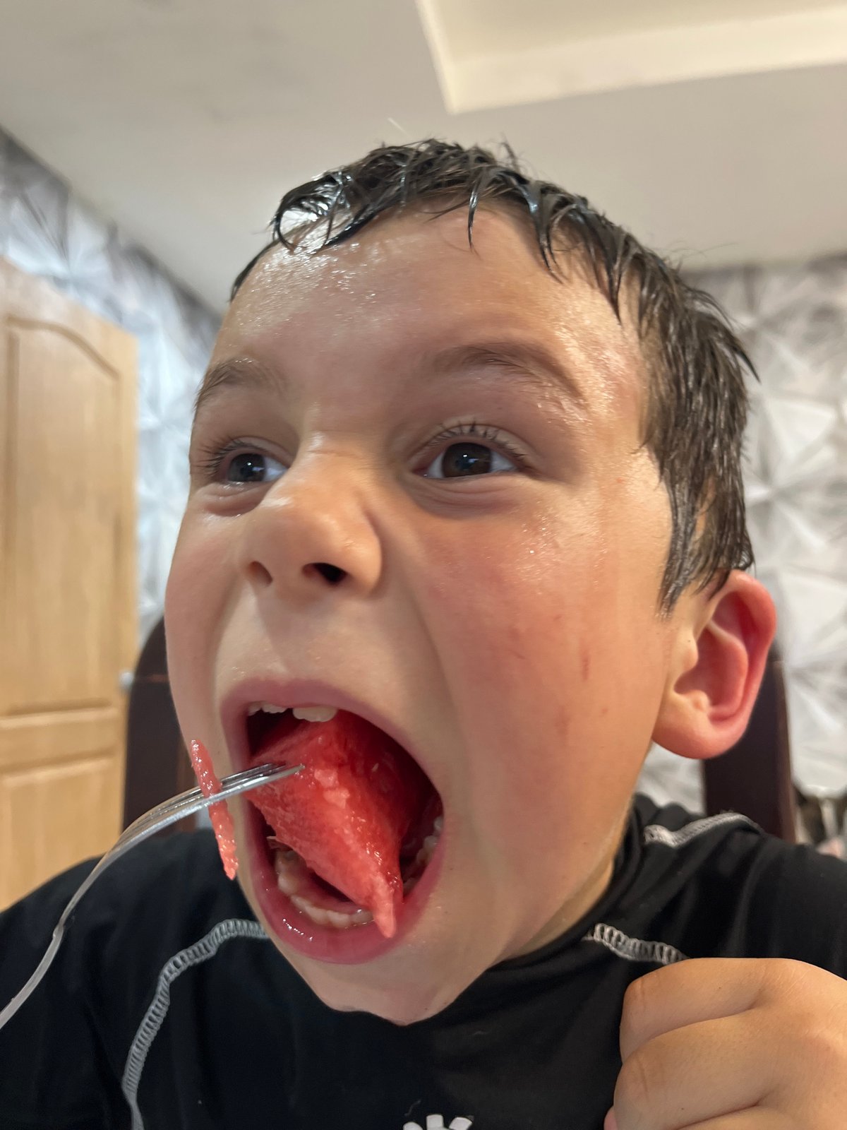 Watermelon break on a summer afternoon in Chaikovsky