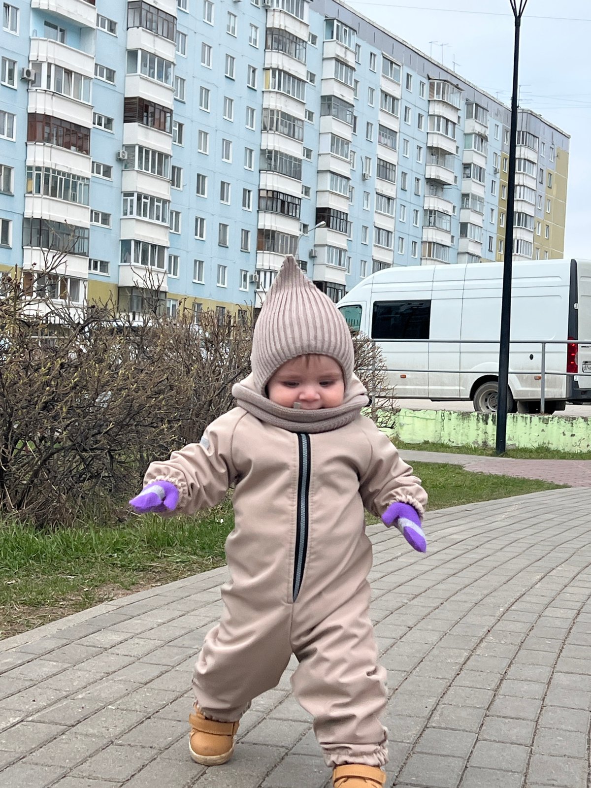 Mother and toddler's morning outing documented in Perm