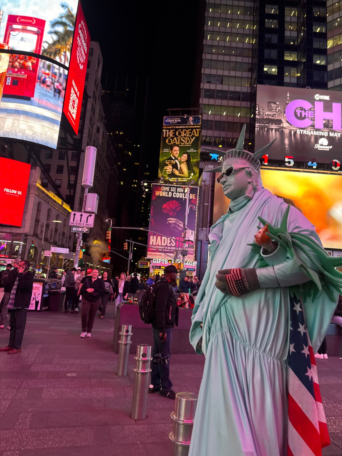 Statue of Liberty performer spotted in Times Square