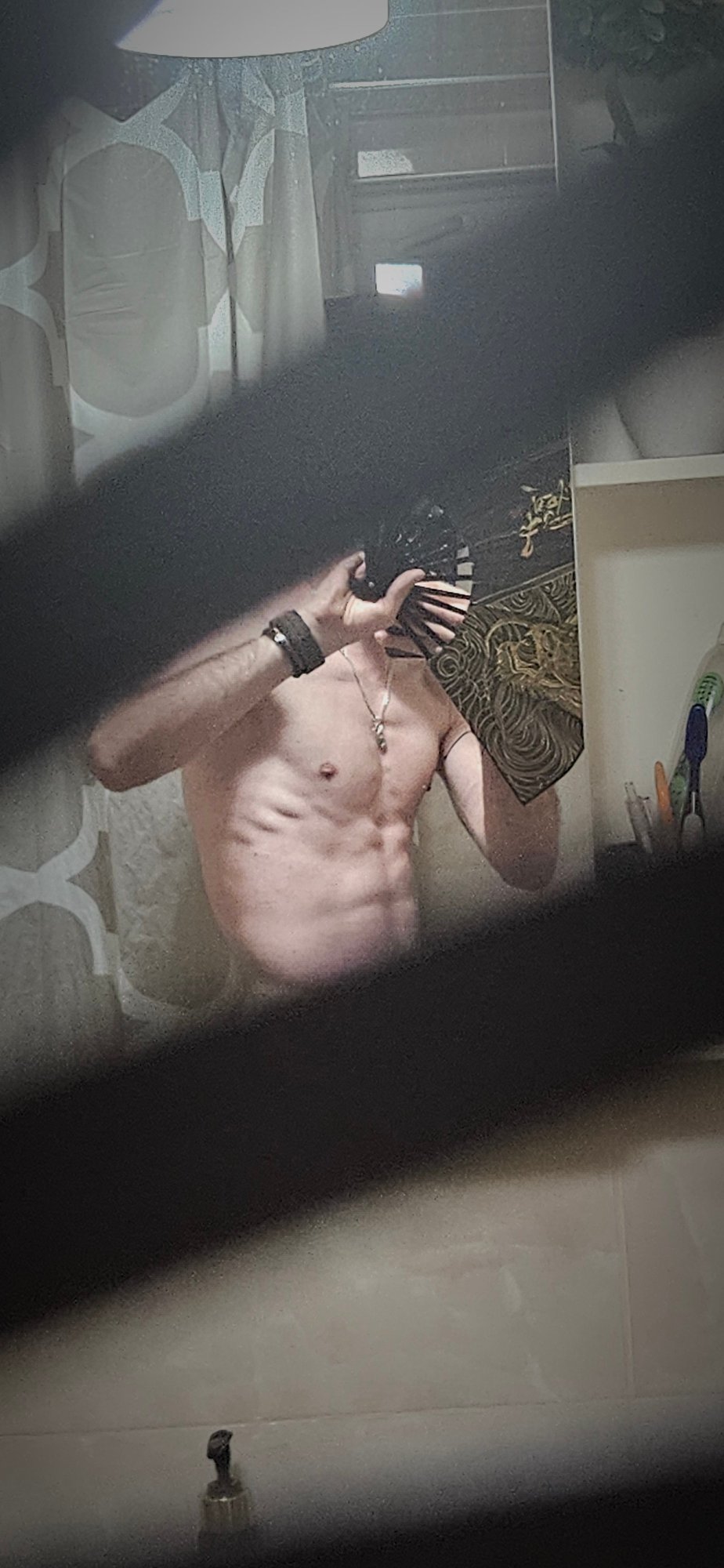 Person documents fan selfies in Kostenets bathroom