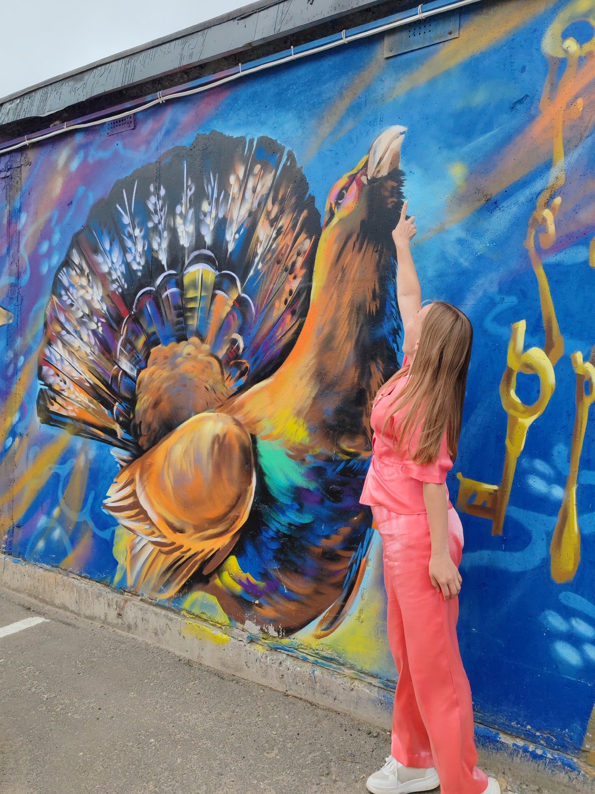 Street murals in Syktyvkar blend folk imagery and bold color