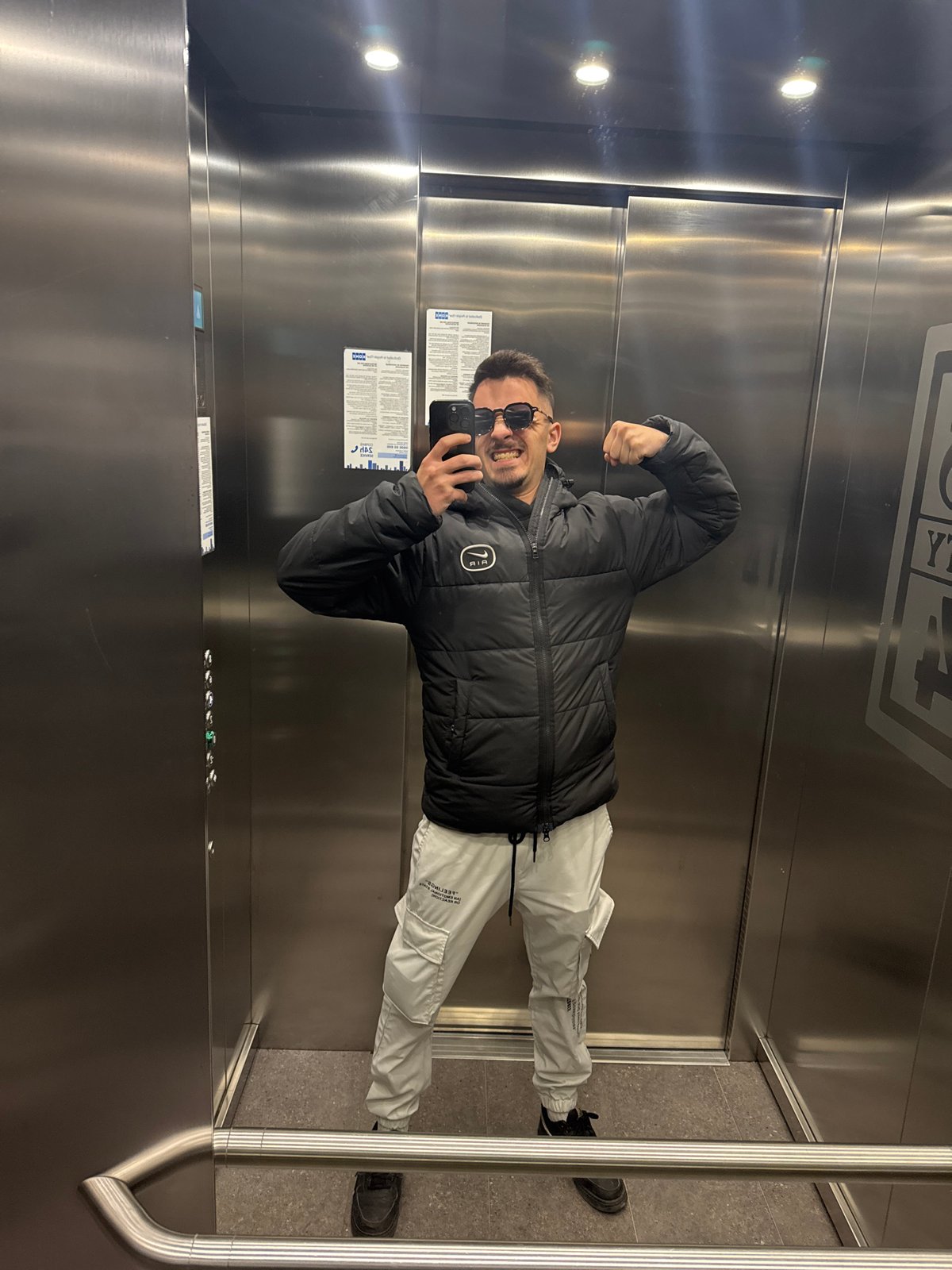 Man takes morning selfies around Sofia construction sites