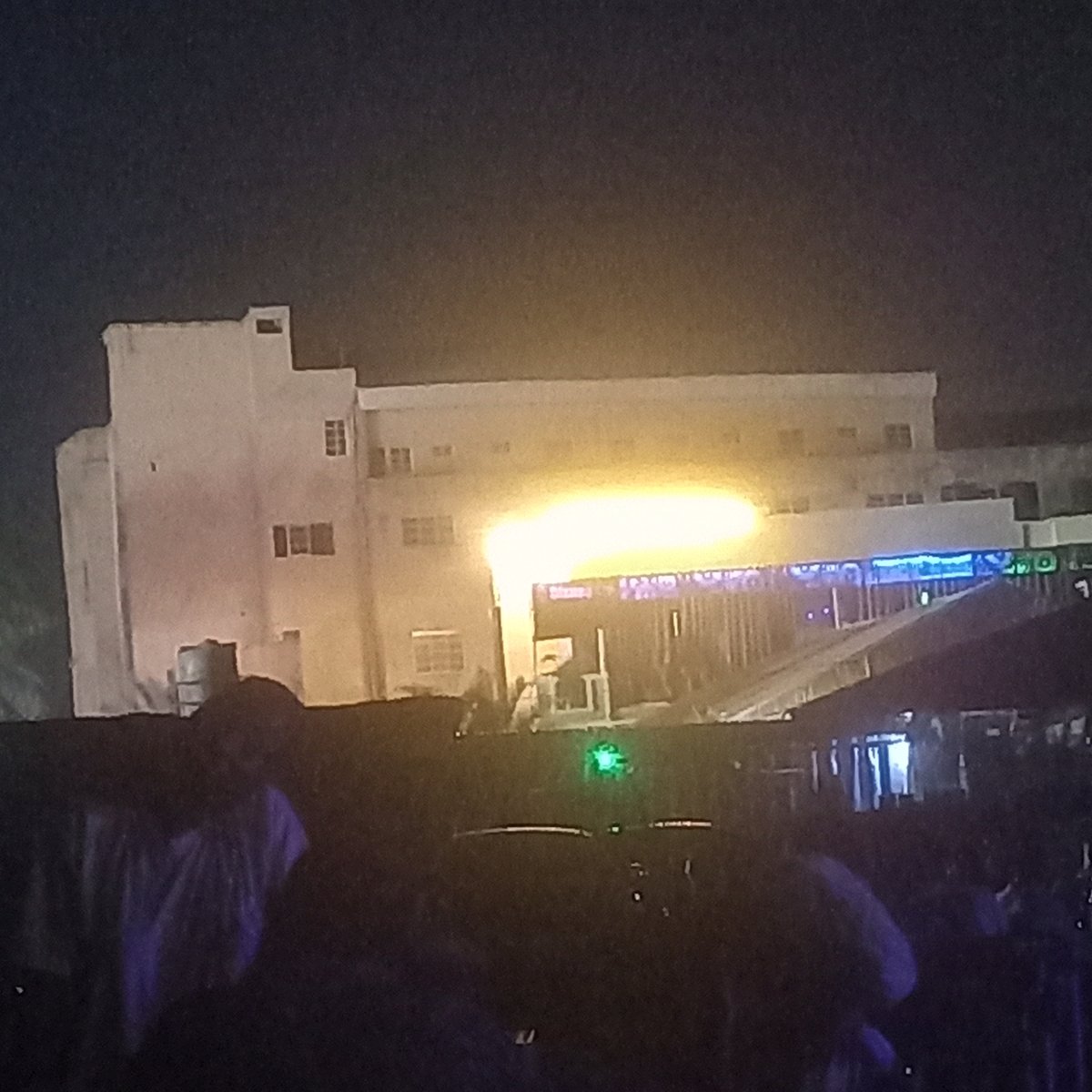 Blue lights and illuminated buildings documented in Nigerian town