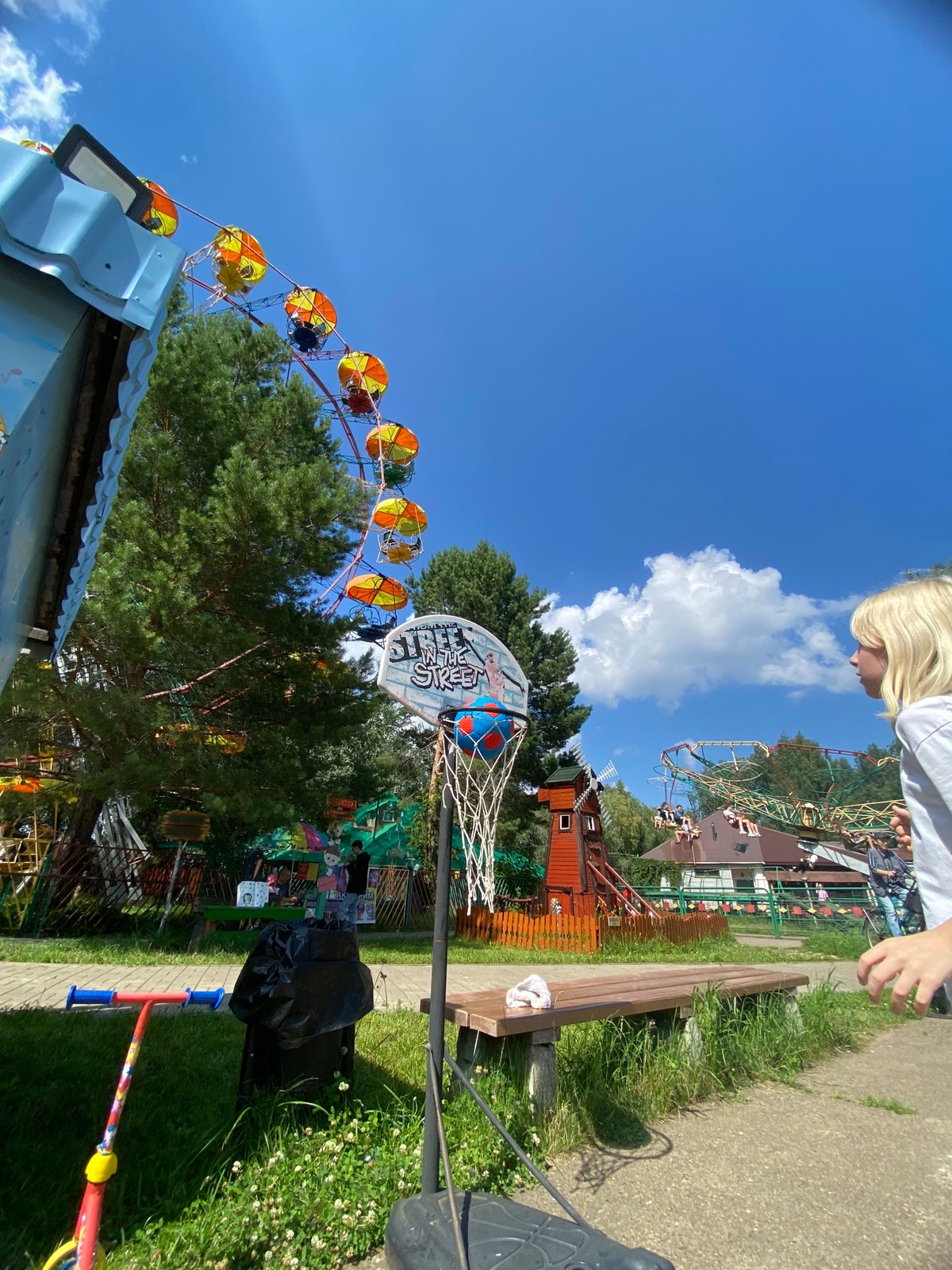 Summer day at an amusement park in Chaikovsky, Russia