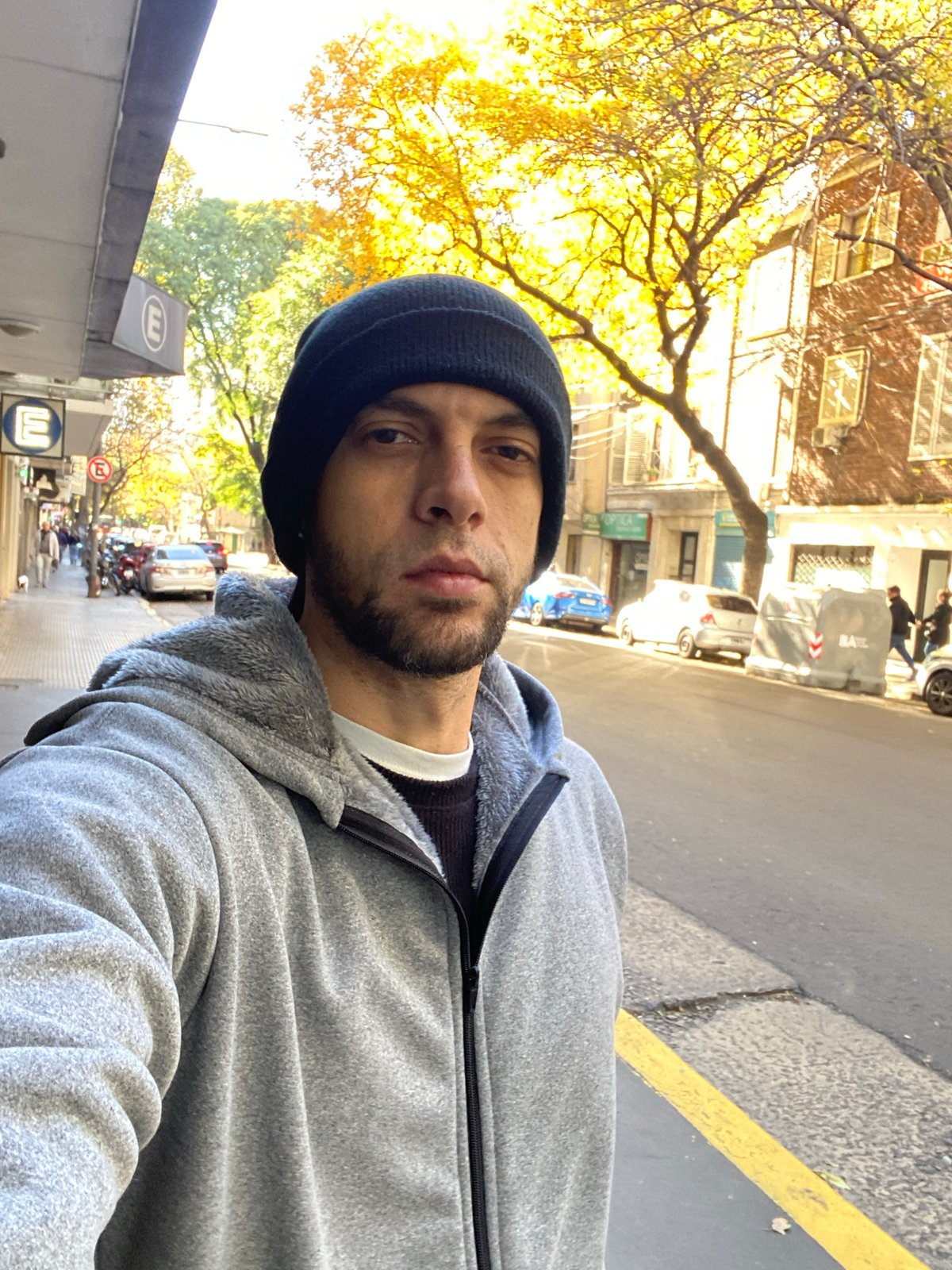 Man takes selfie near historic church in Buenos Aires