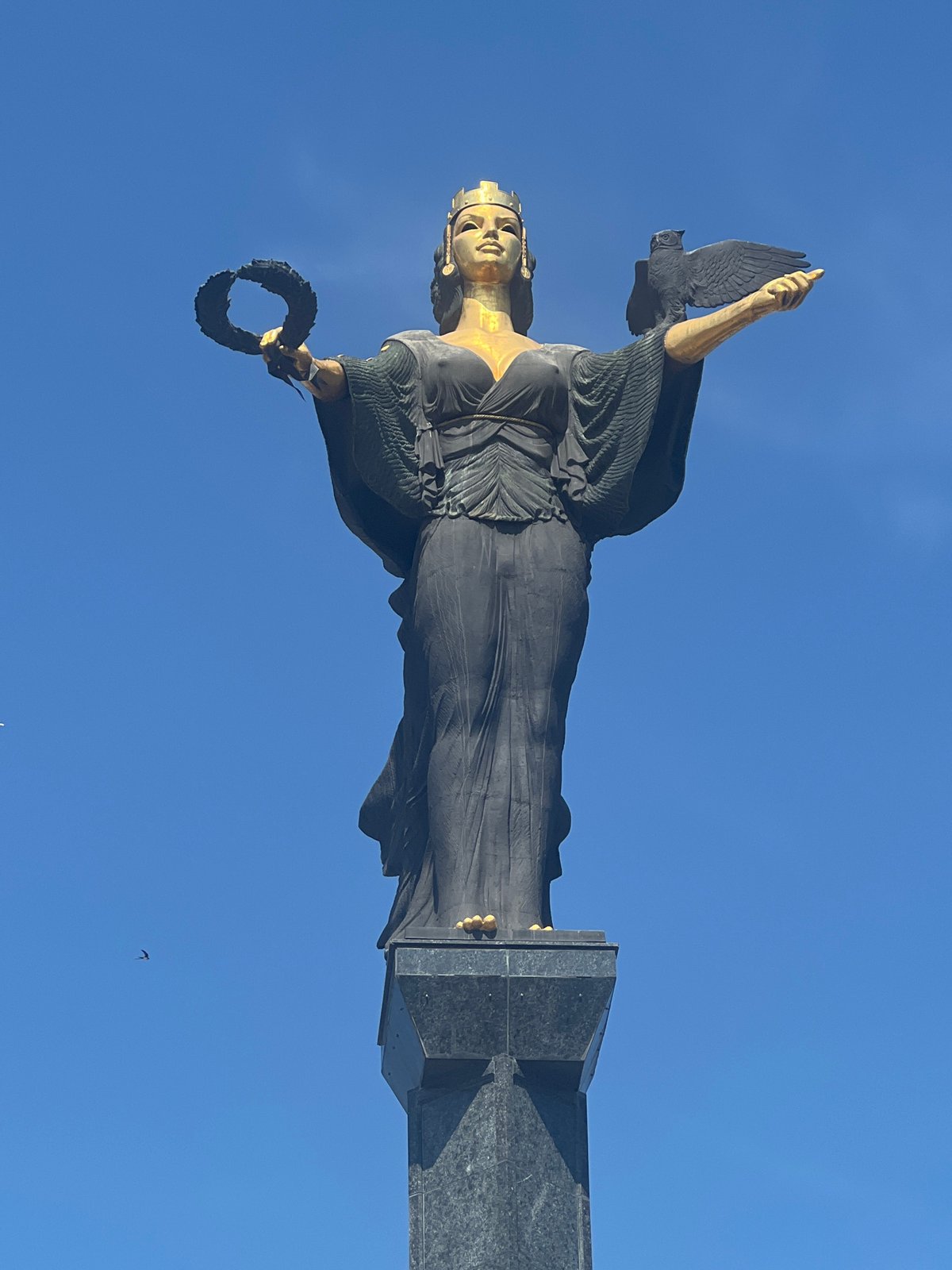 Saint Sofia monument observed under clear skies in Bulgaria