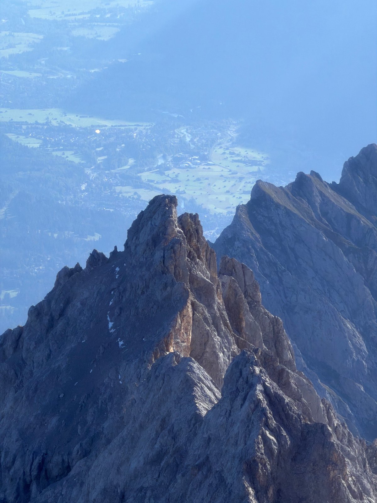 Cable car passenger photographs Bavarian Alps landscape near Grainau