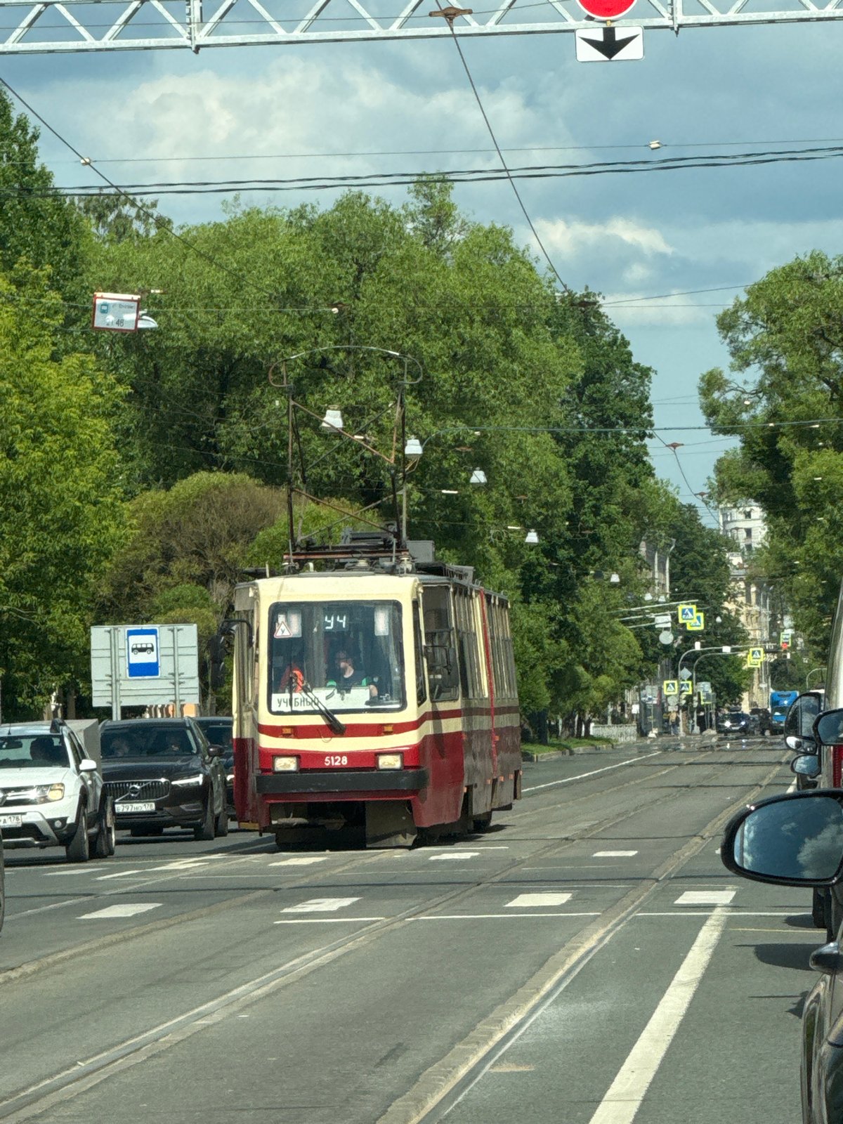 Saint Petersburg tram and modern architecture scenes