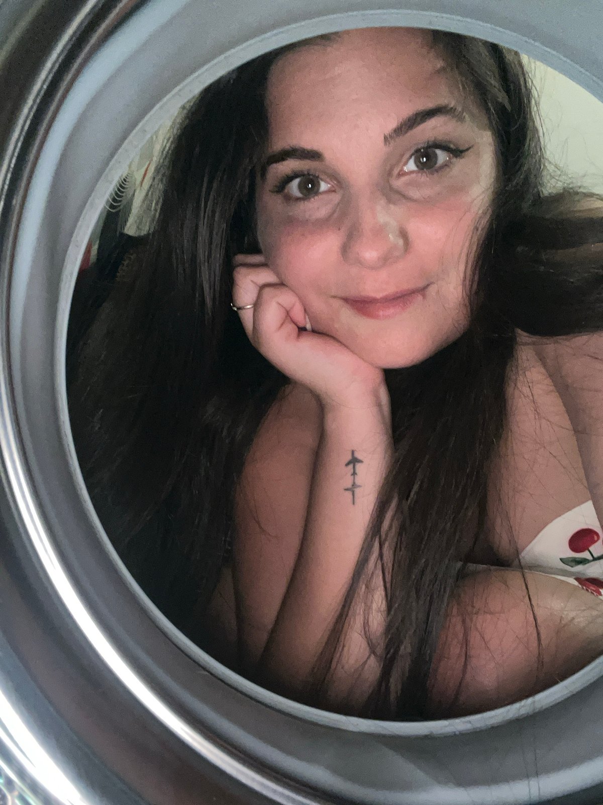 Young woman documents casual afternoon with selfies, pet rabbit in Sofia