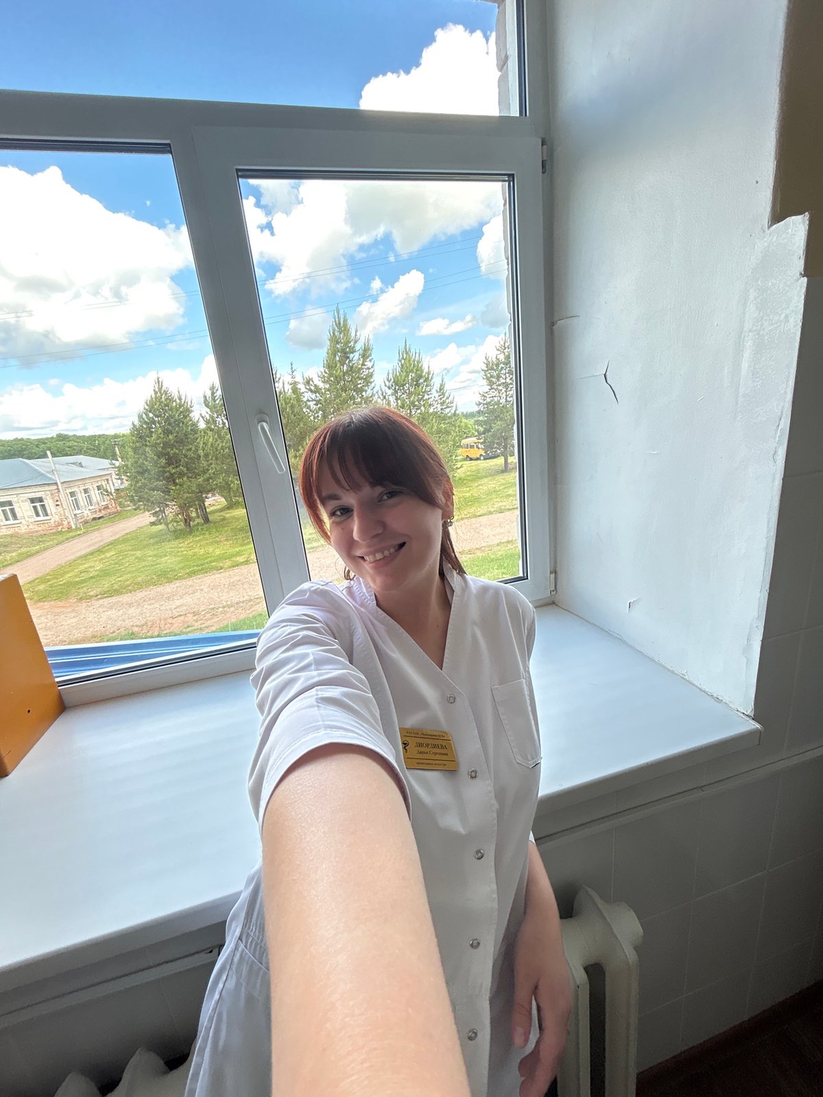 Healthcare worker documents early morning shift in rural Russia