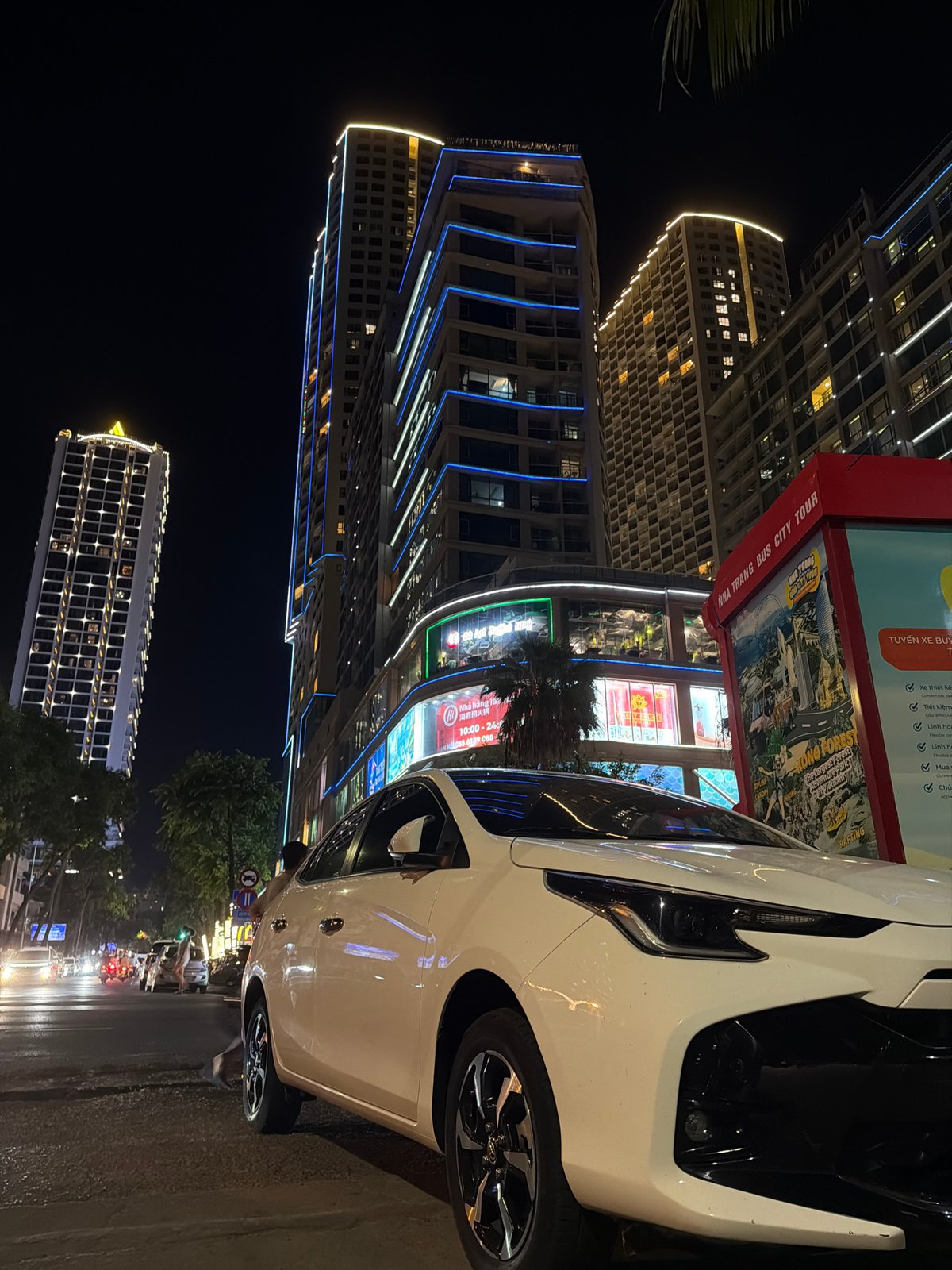 Nha Trang's coastal boulevard on a busy summer night