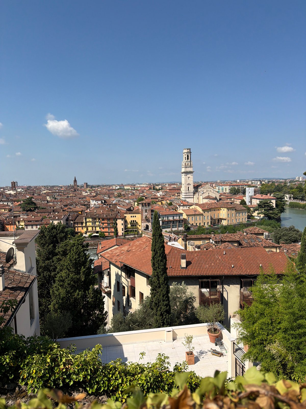 Verona rooftop panoramas on a clear summer morning