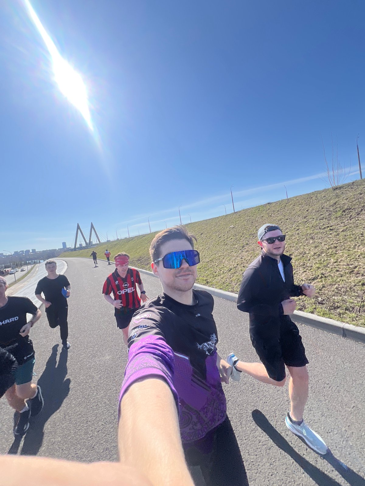 Morning walkers enjoy sunny weather on Kazan pathway