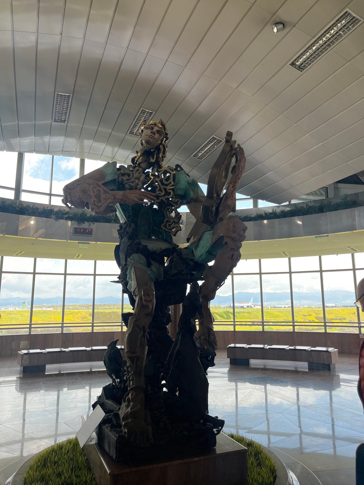 Dramatic sculpture spotted in modern Sofia public building interior