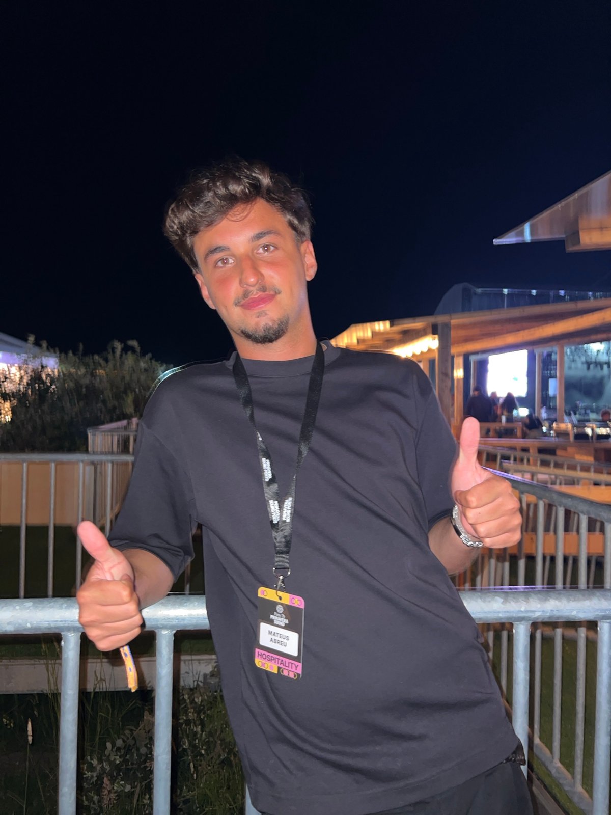 Festival attendees capture nighttime selfies at Primavera Sound Porto