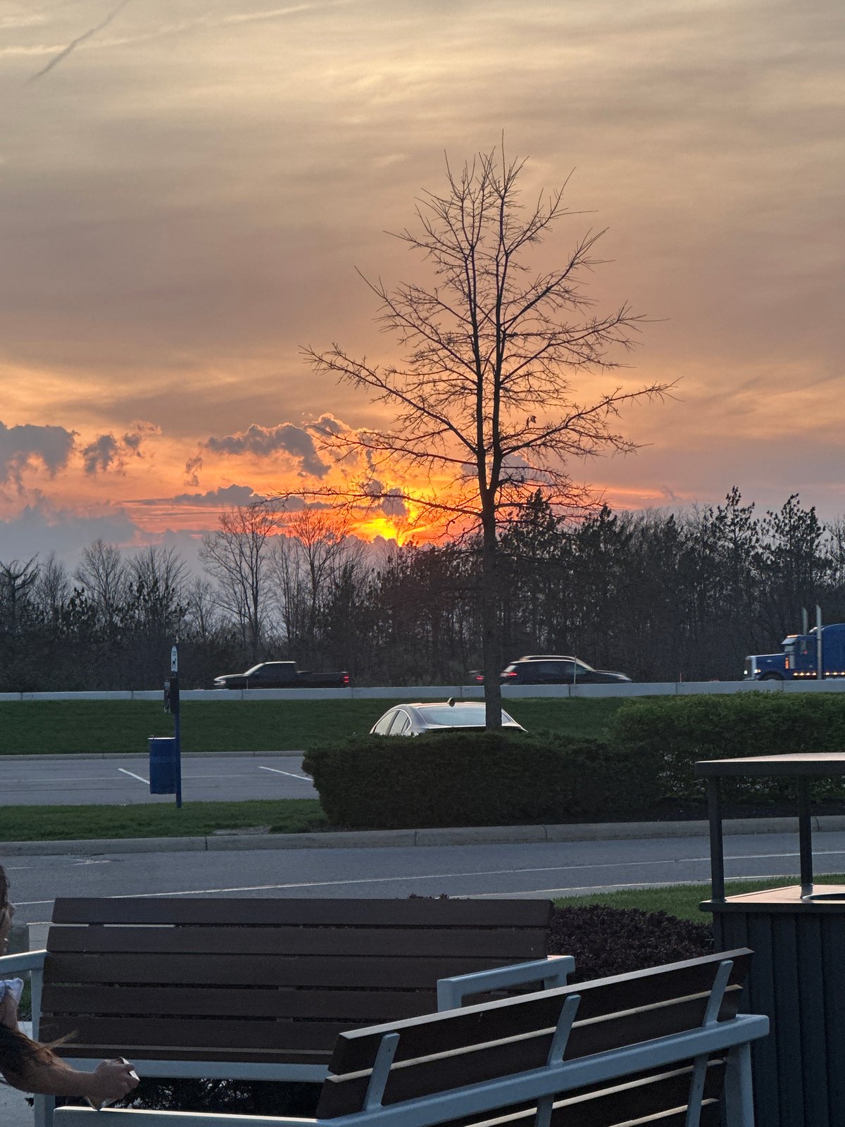 Evening sunset and fountain scenes documented in Sunbury