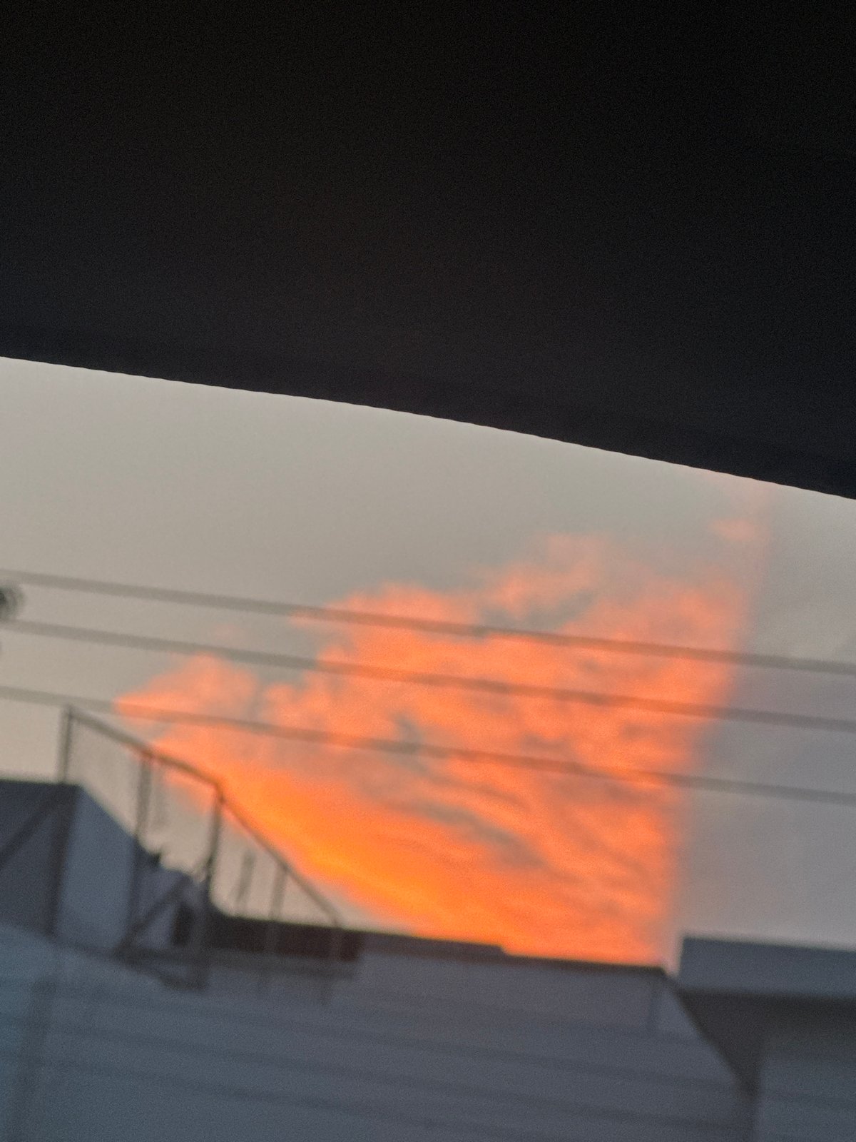 Evening sunset documented from car in Puebla, Mexico