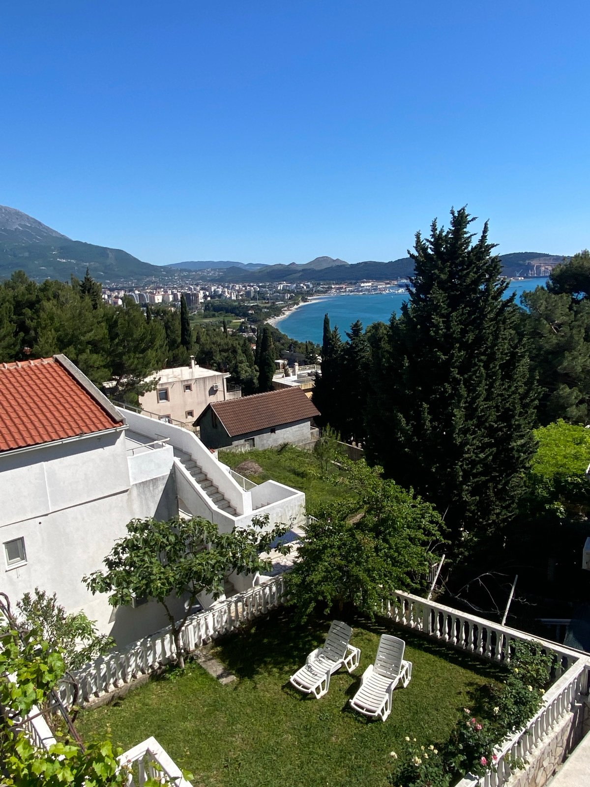 Coastal view captured from elevated position in Šušanj, Montenegro