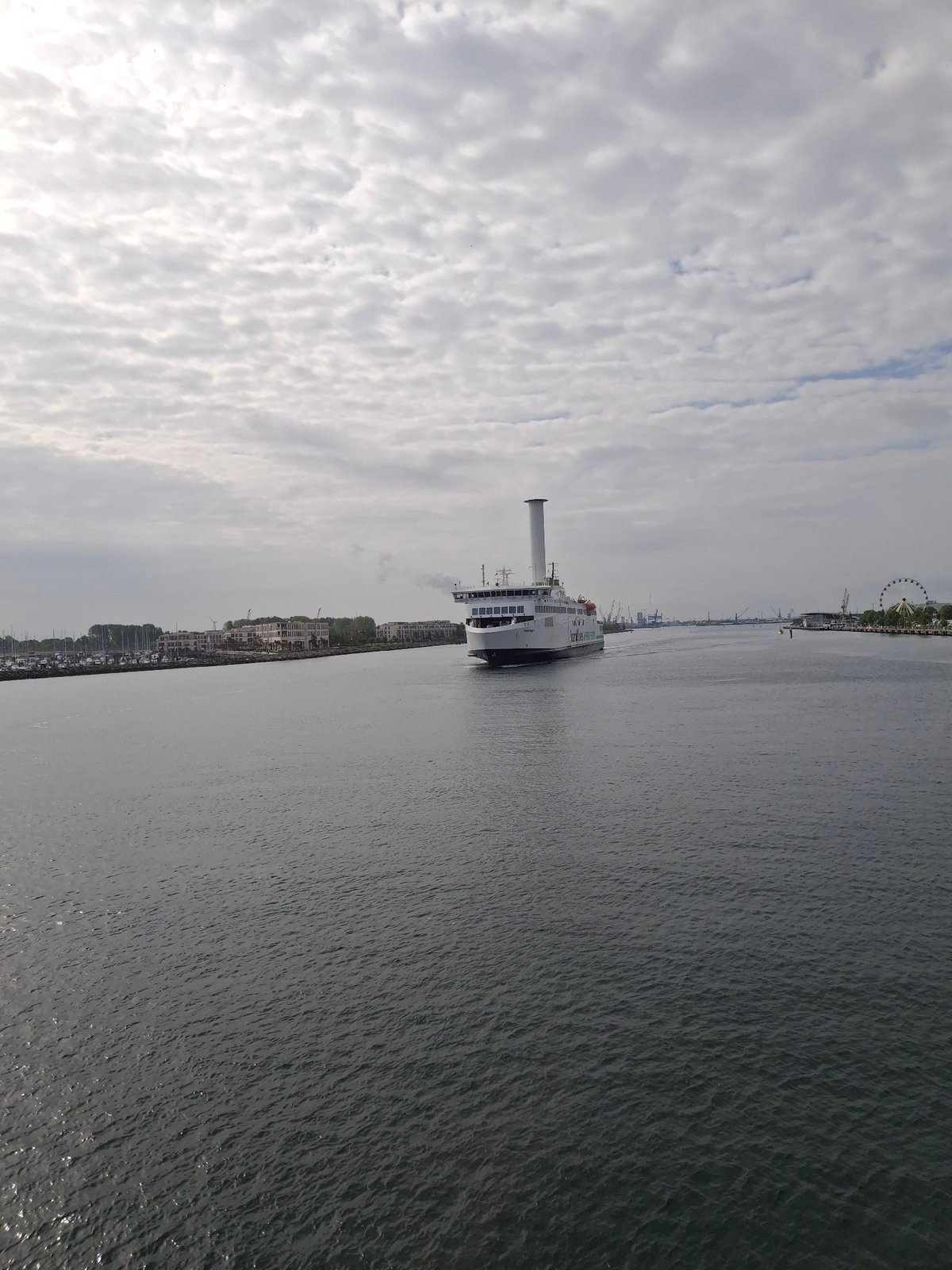 Scandlines ferry 'Copenhagen' navigates Warnow River in Rostock