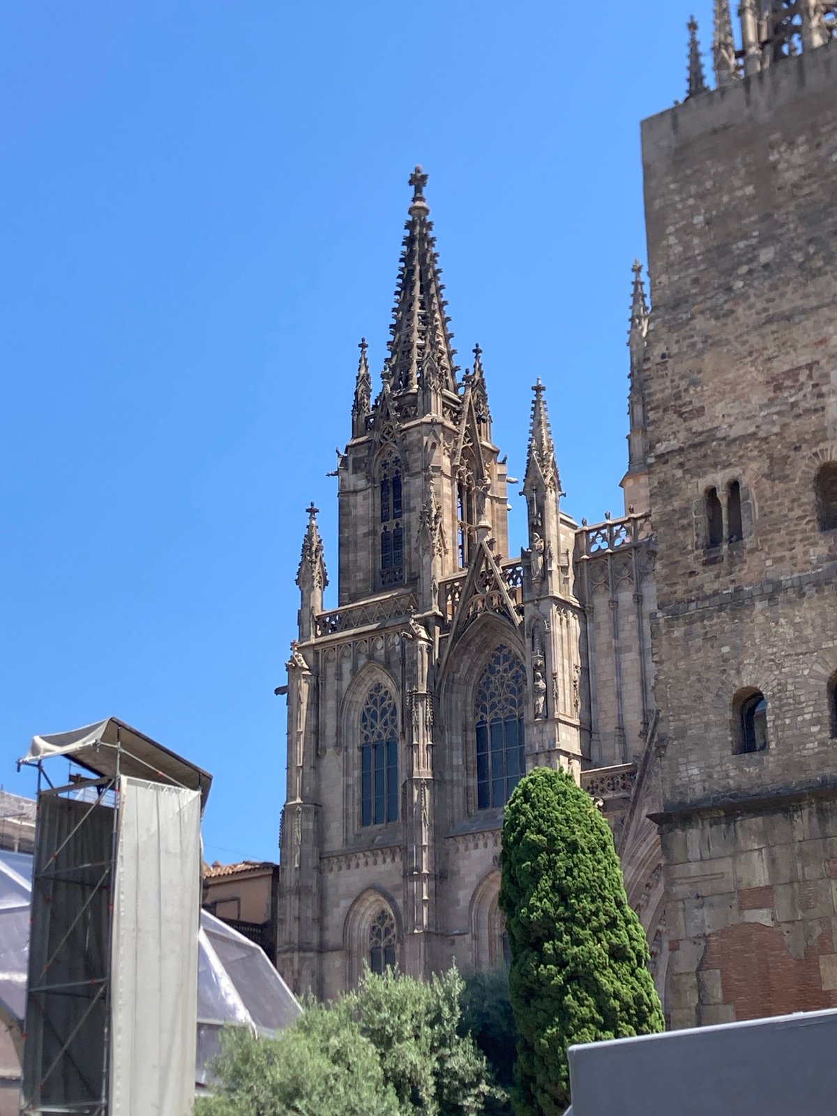 Wandering Barcelona's Gothic Quarter on a clear summer day