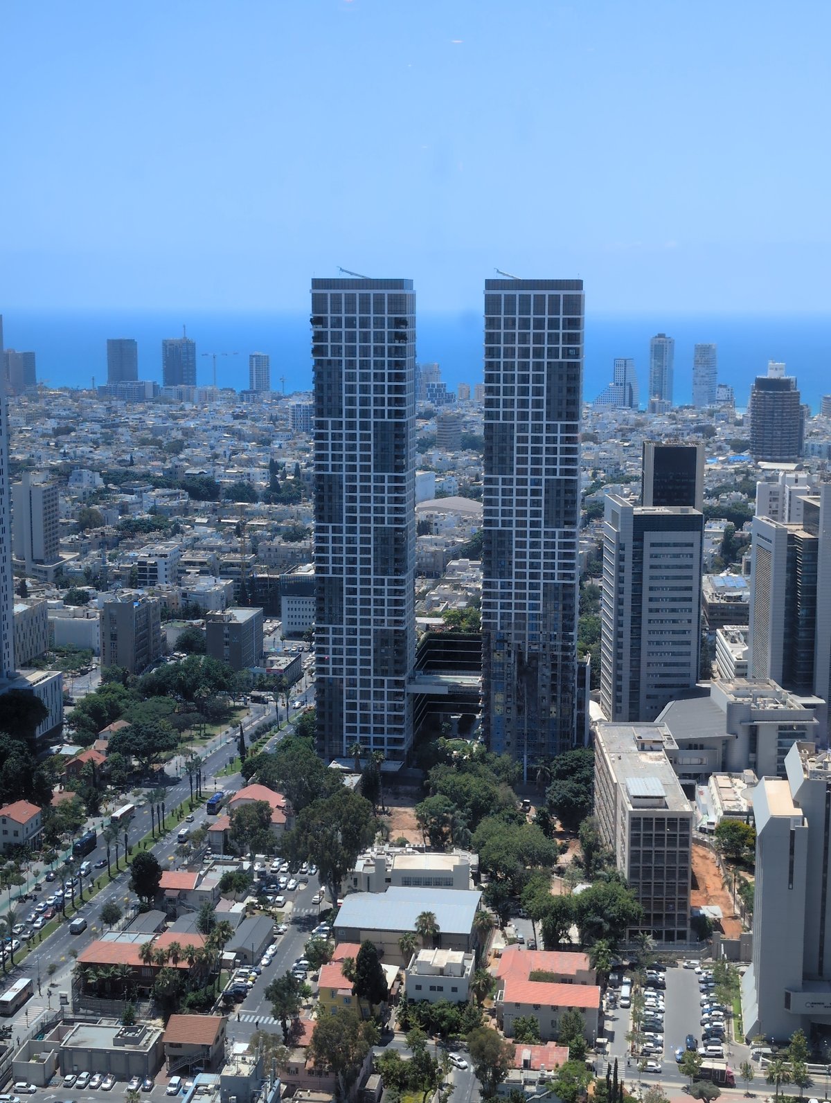 Aerial view over a compact residential neighborhood in Al Jizah, Jordan