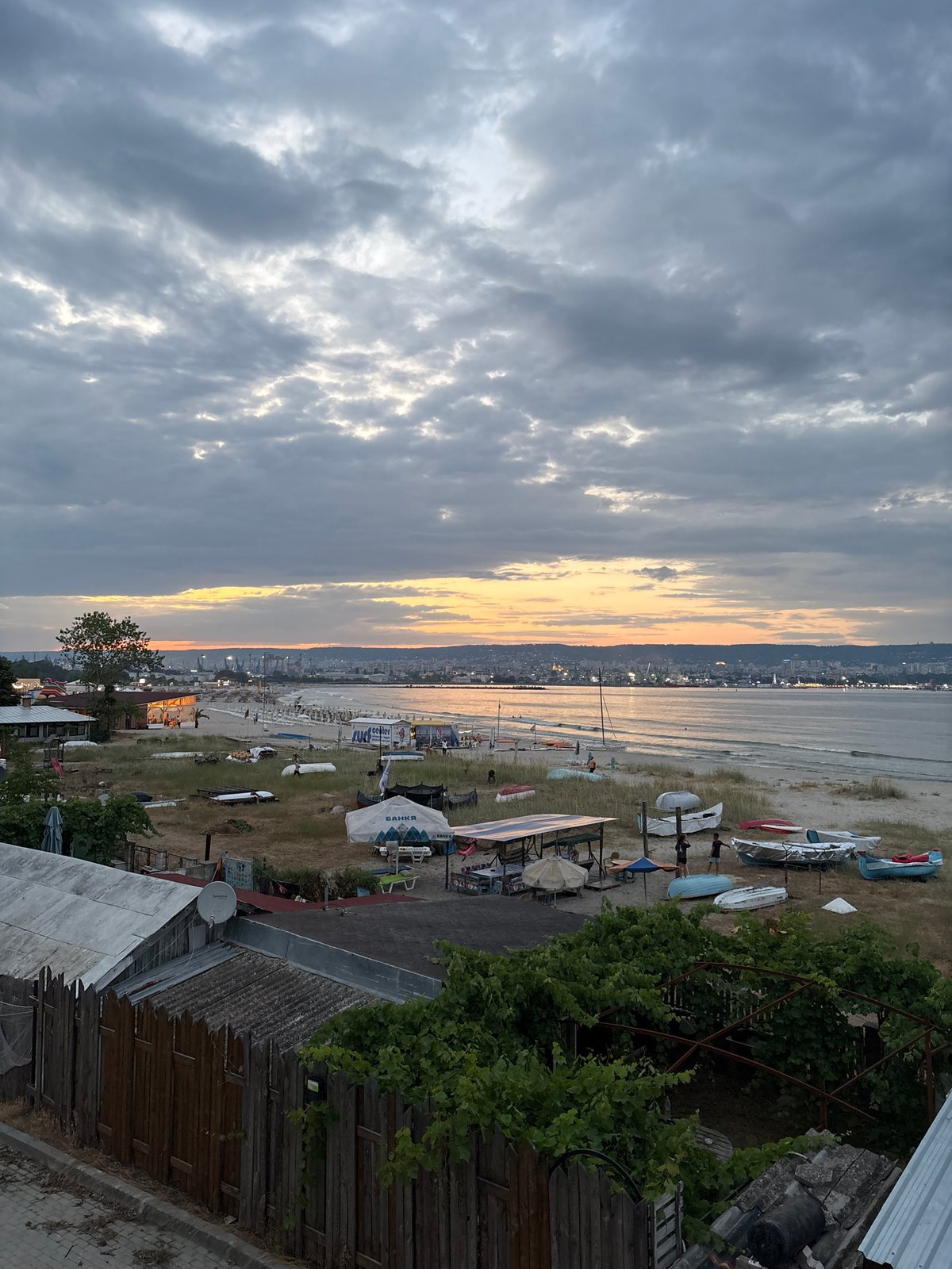 Late afternoon beach session winding down in Varna
