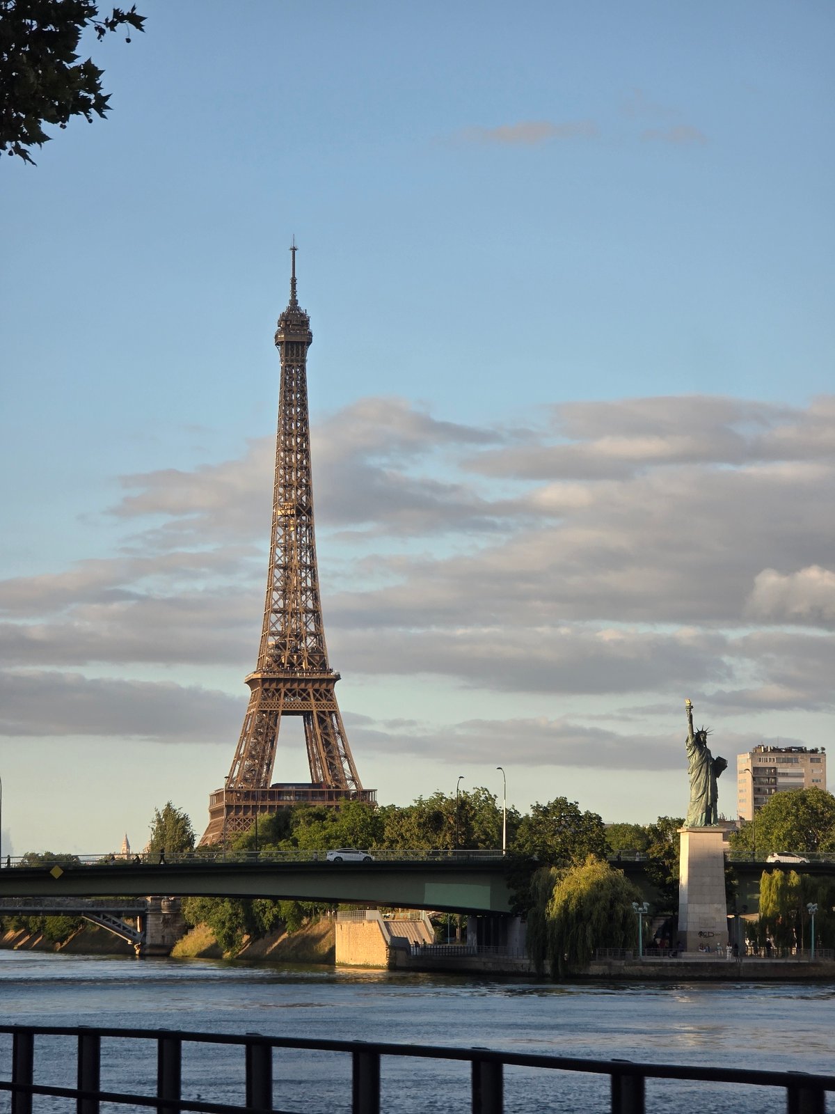 Seine panorama with Eiffel Tower and Liberty replica in view