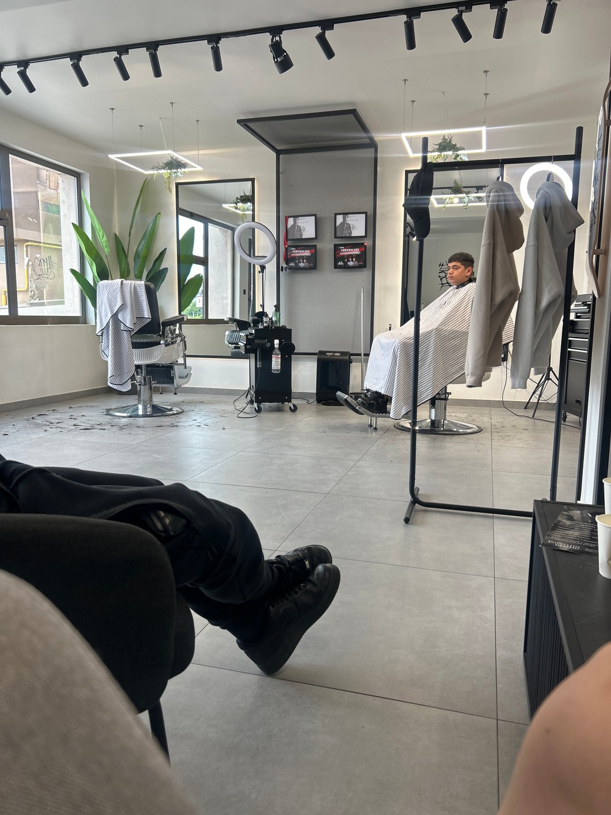 Barbershop interior documented in Veliko Tarnovo, Bulgaria