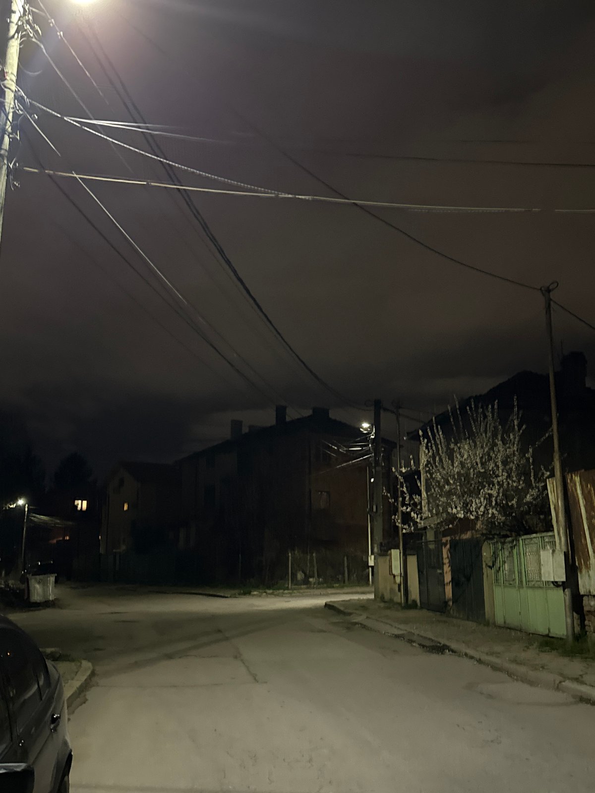Person spotted on residential street in Sofia evening