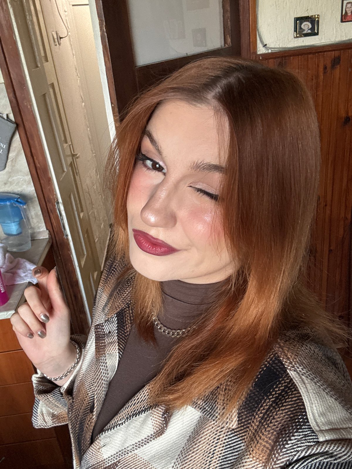 Woman takes cheerful selfie in Varna, Bulgaria