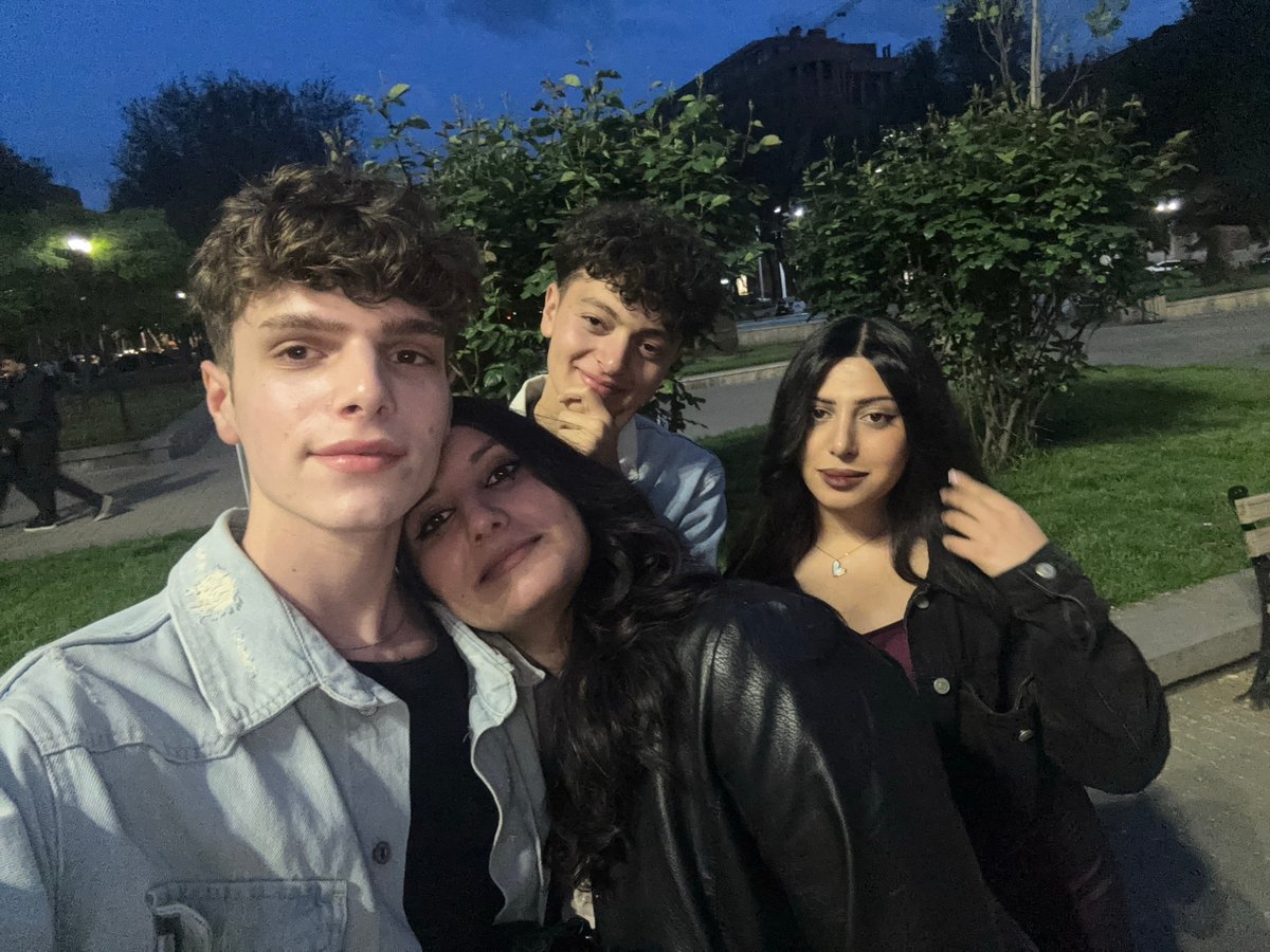 Young people enjoy evening social gathering in Yerevan