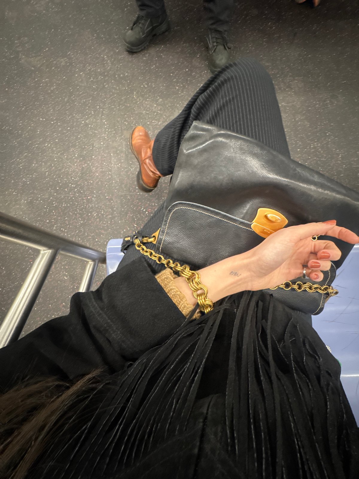 Late-night public transit ride documented in Manhattan