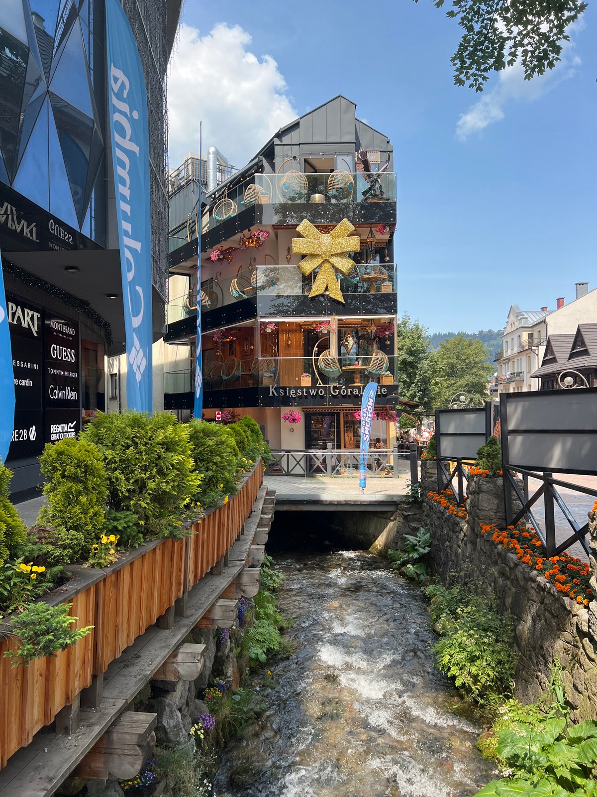 Streets, streams, and bridges in sunny Zakopane