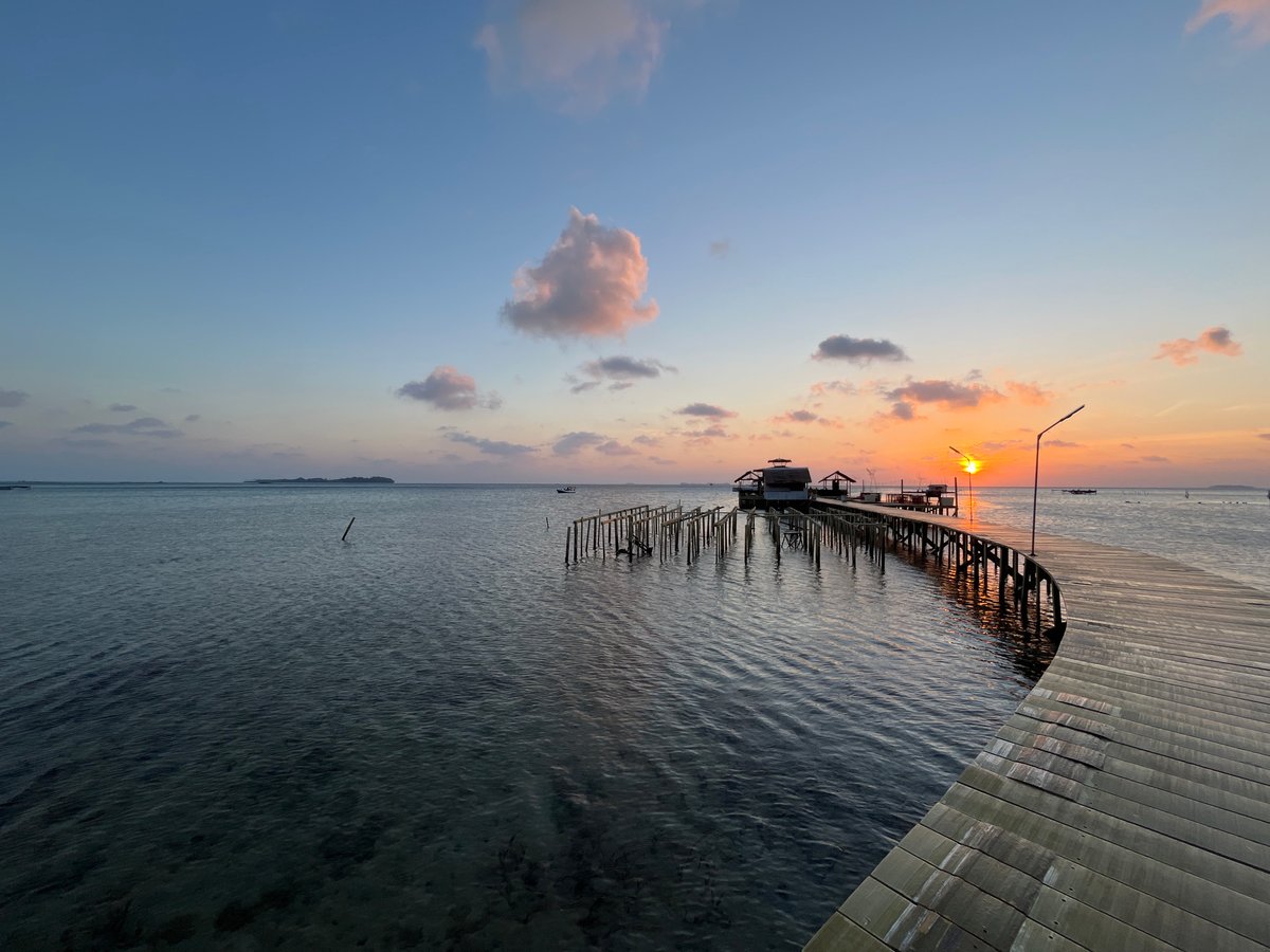 Karimunjawa coastline and hills at golden hour